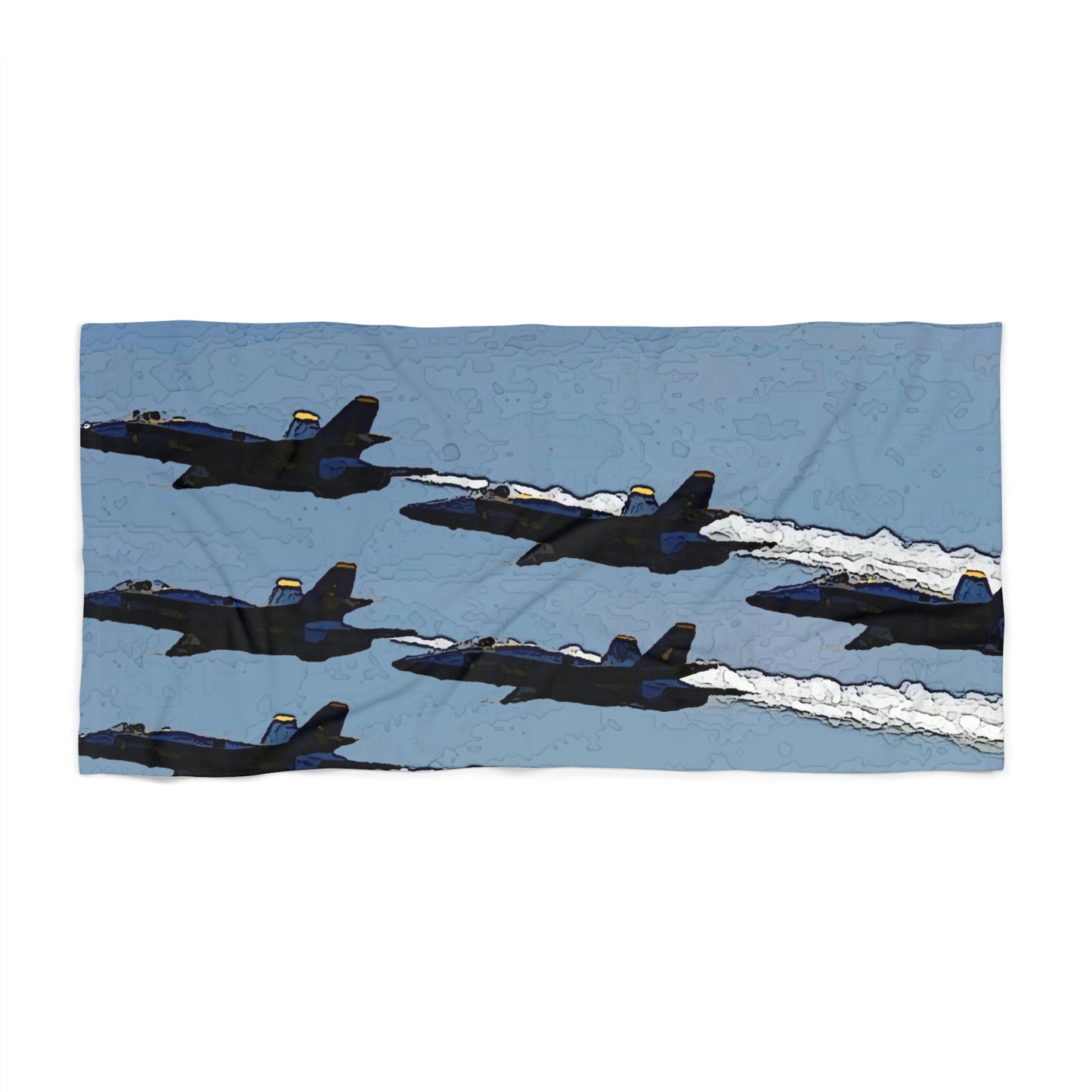 Beach Towel ... Seattle Seafair ..."Blue Angels Run Over Lake Washington" ... Circa Mid 1980's ... Dr FJ Holt ... Original Works ...