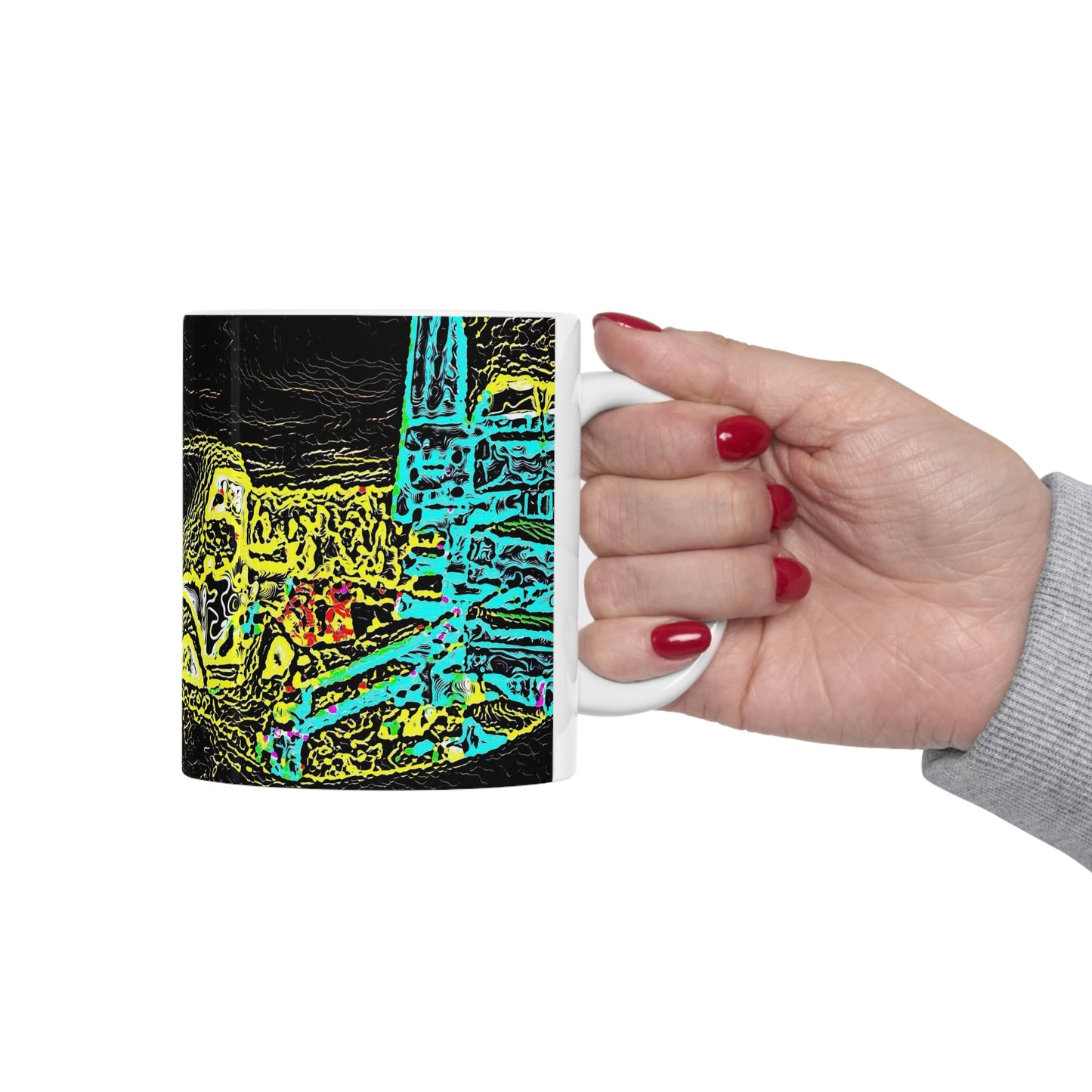 Ceramic Mug 11oz ... "Snow Vehicle In Snow Storm At-Rest" ... Circa 12Mar23 ... Central Idaho ... 18-Hours Rendering Time: Original Works ...