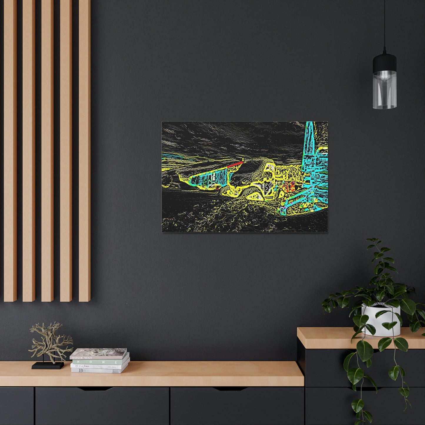 Satin Canvas, Stretched ... "Snow Vehicle In Snow Storm At-Rest" ... Circa 12Mar23 ... Central Idaho ... 18-Hours Rendering Time: Original Works ...