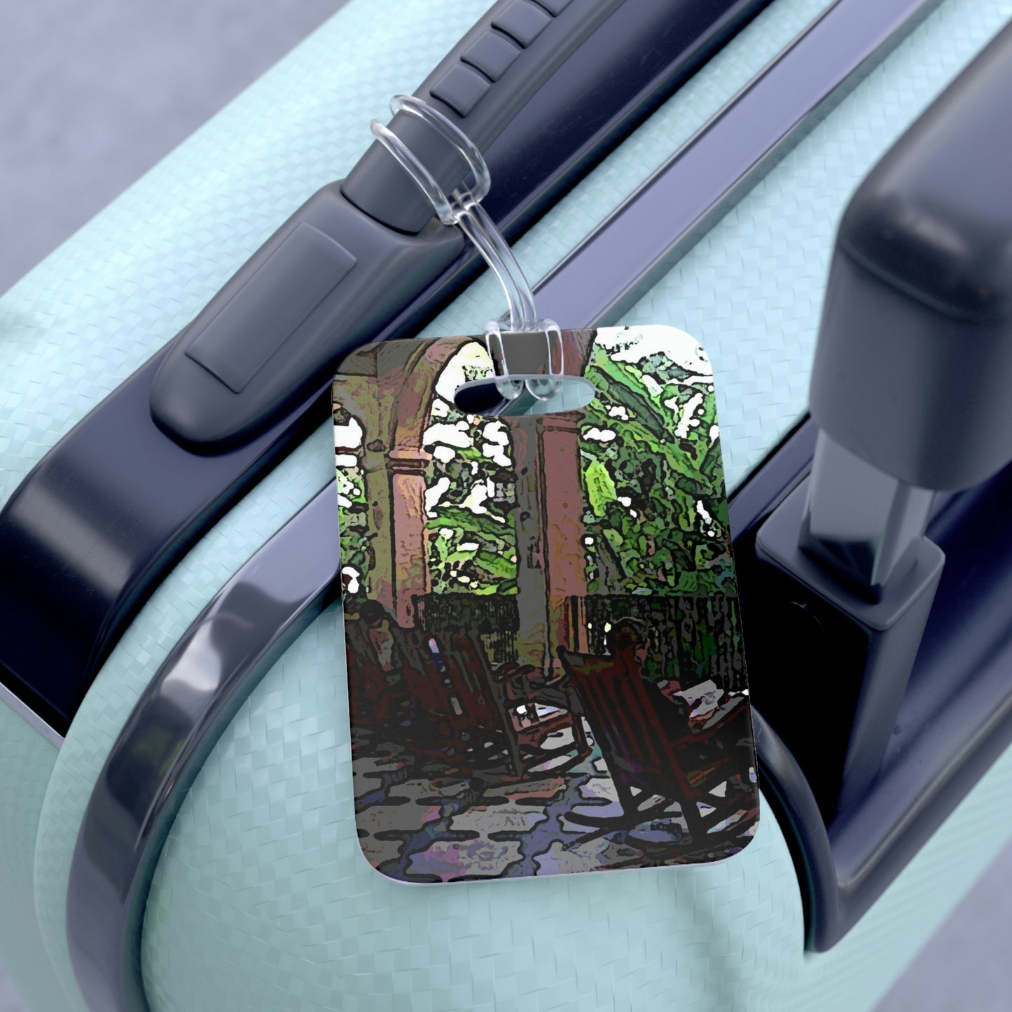 Bag Tag ... Lanai & Rocking Chairs At: 'The Pink Palace' ... The Royal Hawai'ian ... Honolulu, HI ... '27Oct2014' ... Original Works ...