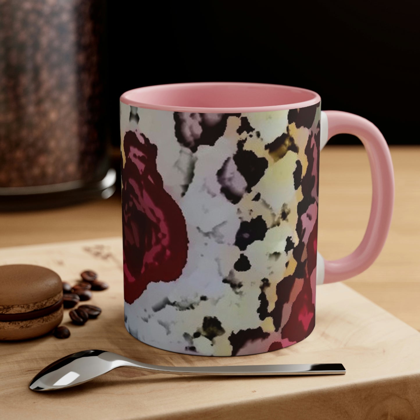 Accent Coffee Mug, 11oz ... "A Friendly Flower" ... Pointsettia 'Pointing' ... Original Works ... (Supplied Photograph) ...