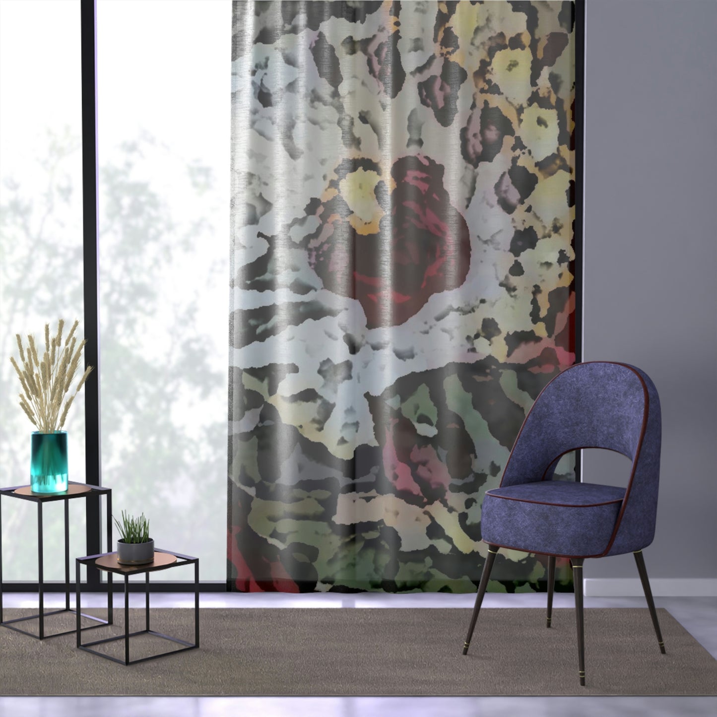 Window Curtain ... "A Friendly Flower" ... Pointsettia 'Pointing' ... Original Works ... (Supplied Photograph) ...