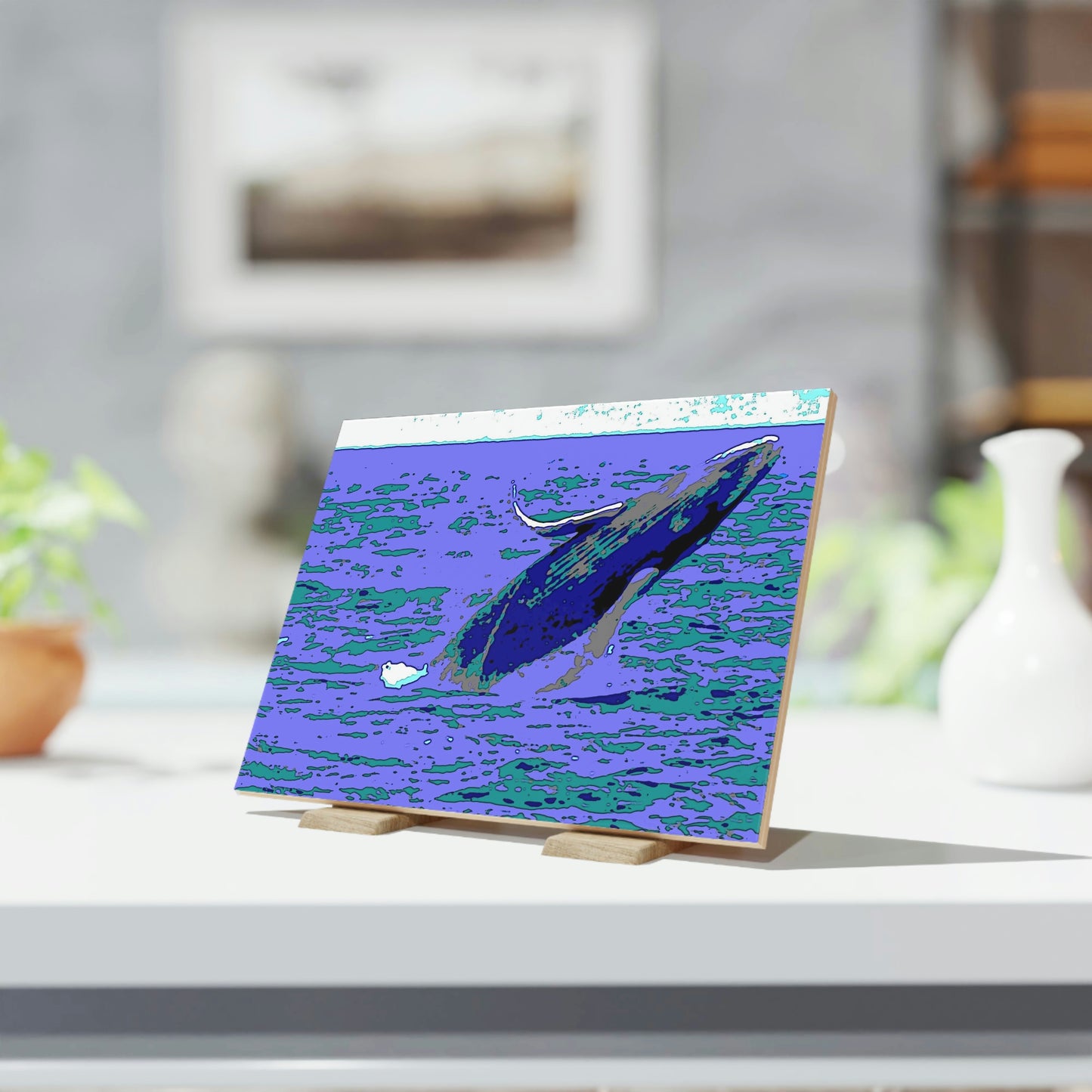 Ceramic Photo Tile ... Baby Humpback Breaching ... Maui, HI: April 2022 ... "Family Archives: KPH" ... Original Works ...