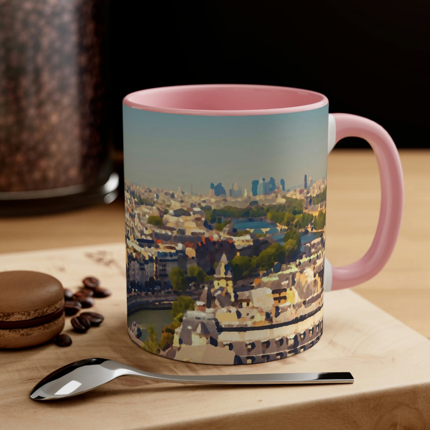 Accent Coffee Mug, 11oz ... Au Paris ... "Along The River Seine" ... Barbara Joan Bonnell-Holt: 1972 ... Original Works ...