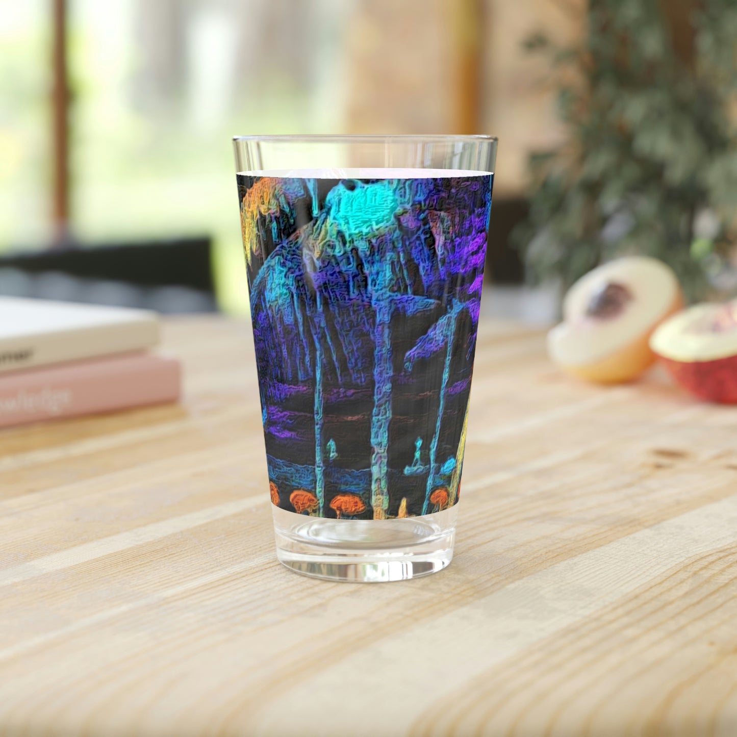 Pint Glass, 16oz ... "The Royal Hawai'ian: Waikiki Beach_Beach" ... Honolulu, HI ... Ocotber 2014 (Halloween) ... Original Works ...