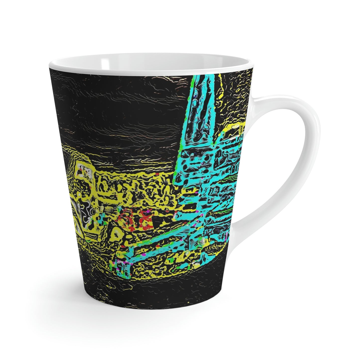 Latte Mug ... "Snow Vehicle In Snow Storm At-Rest" ... Circa 12Mar23 ... Central Idaho ... 18-Hours Rendering Time: Original Works ...