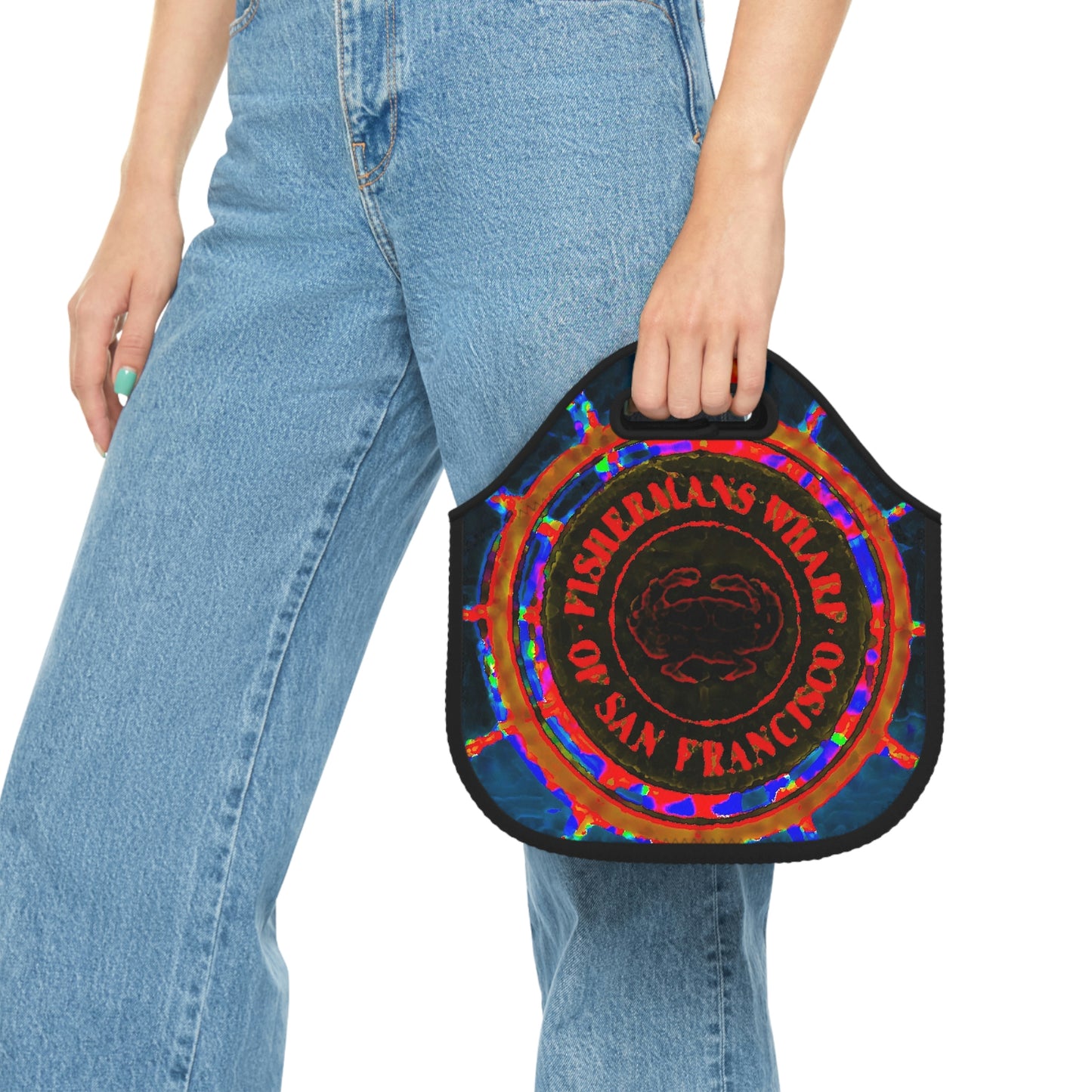 Neoprene Lunch Bag ... "No.9 Fishermen's Grotto - Fishermen's Wharf, SF, California" ... Family Archives: 1970's ... Original Works ...