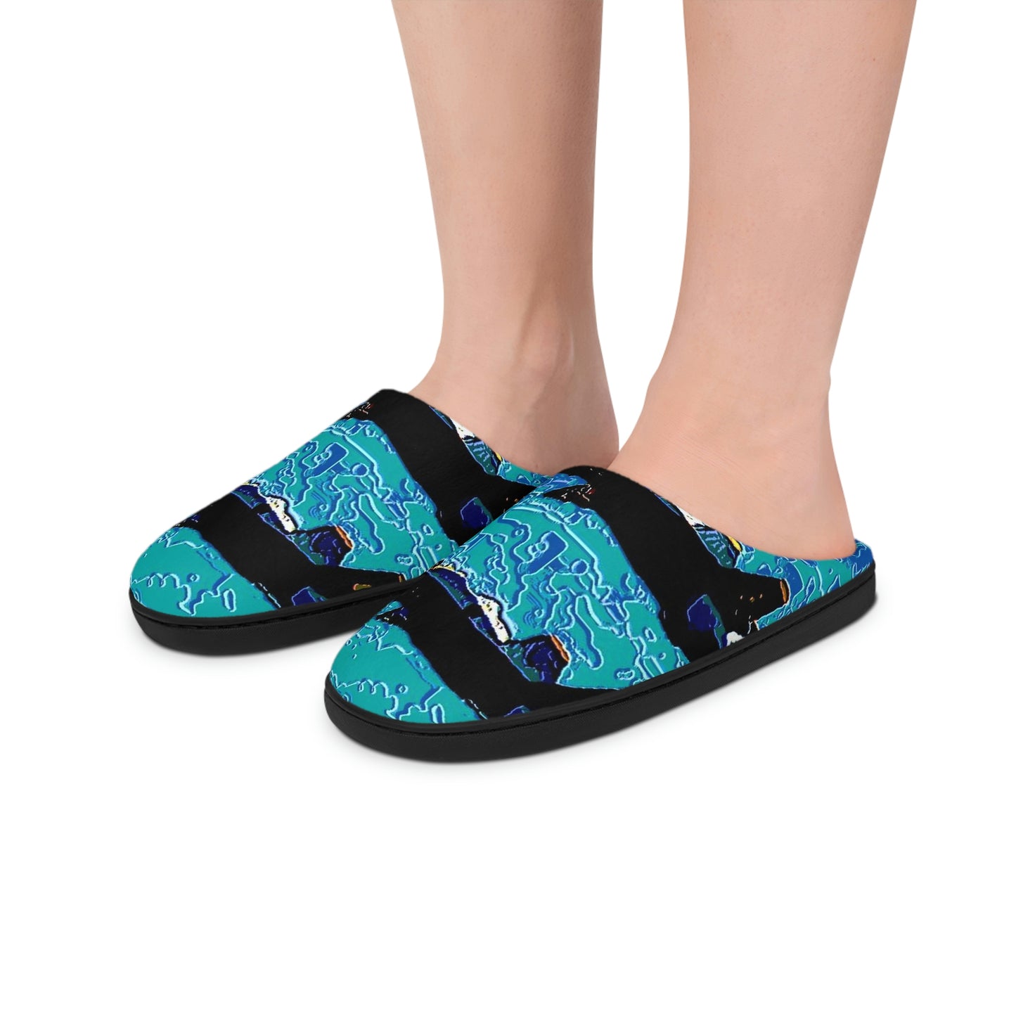Men's Indoor Slippers ... Seattle Seafair ..."Blue Angels Run Over Lake Washington" ... Circa Mid 1980's ... Dr FJ Holt ... Original Works ...