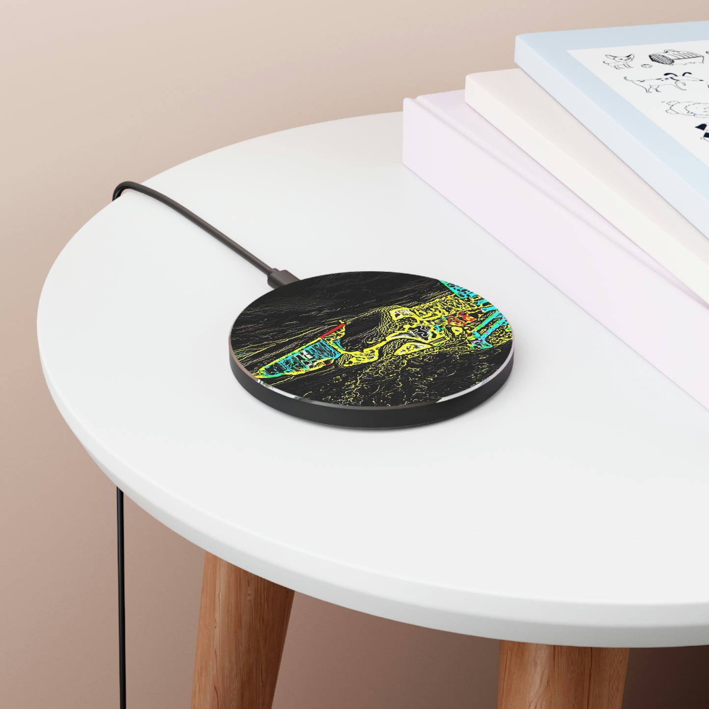 Wireless Charger ... "Snow Vehicle In Snow Storm At-Rest" ... Circa 12Mar23 ... Central Idaho ... 18-Hours Rendering Time: Original Works ...