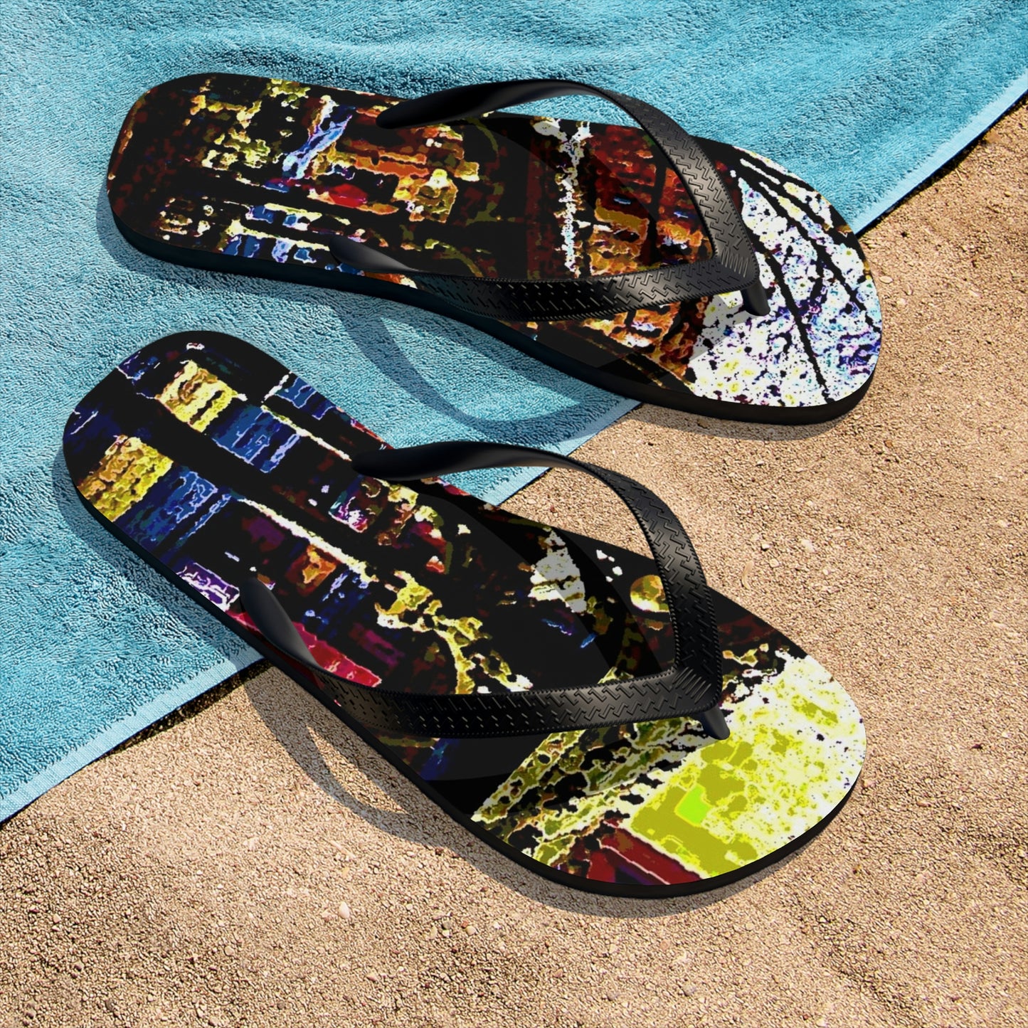 Unisex Flip-Flops ... A Very Fine Place To Meet ... To Catch The Bus ... 'To Find A Friend' .. Just-To-Hangout ... Dr FJHolt Base Photo ... Original Works ...