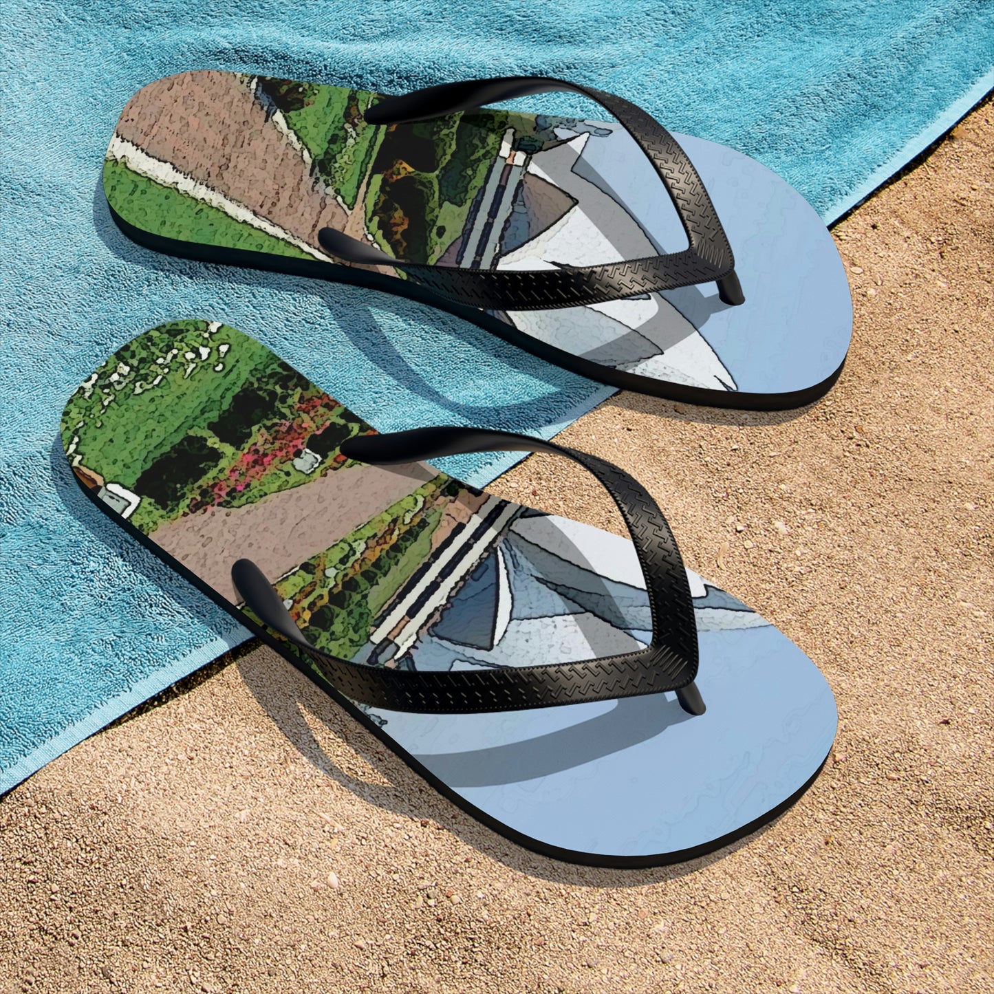 Unisex Flip-Flops ... 'Bahai'i House-Of-Worship' ... "Lotus Temple: Delhi, India, 2008" ... Original Works ...