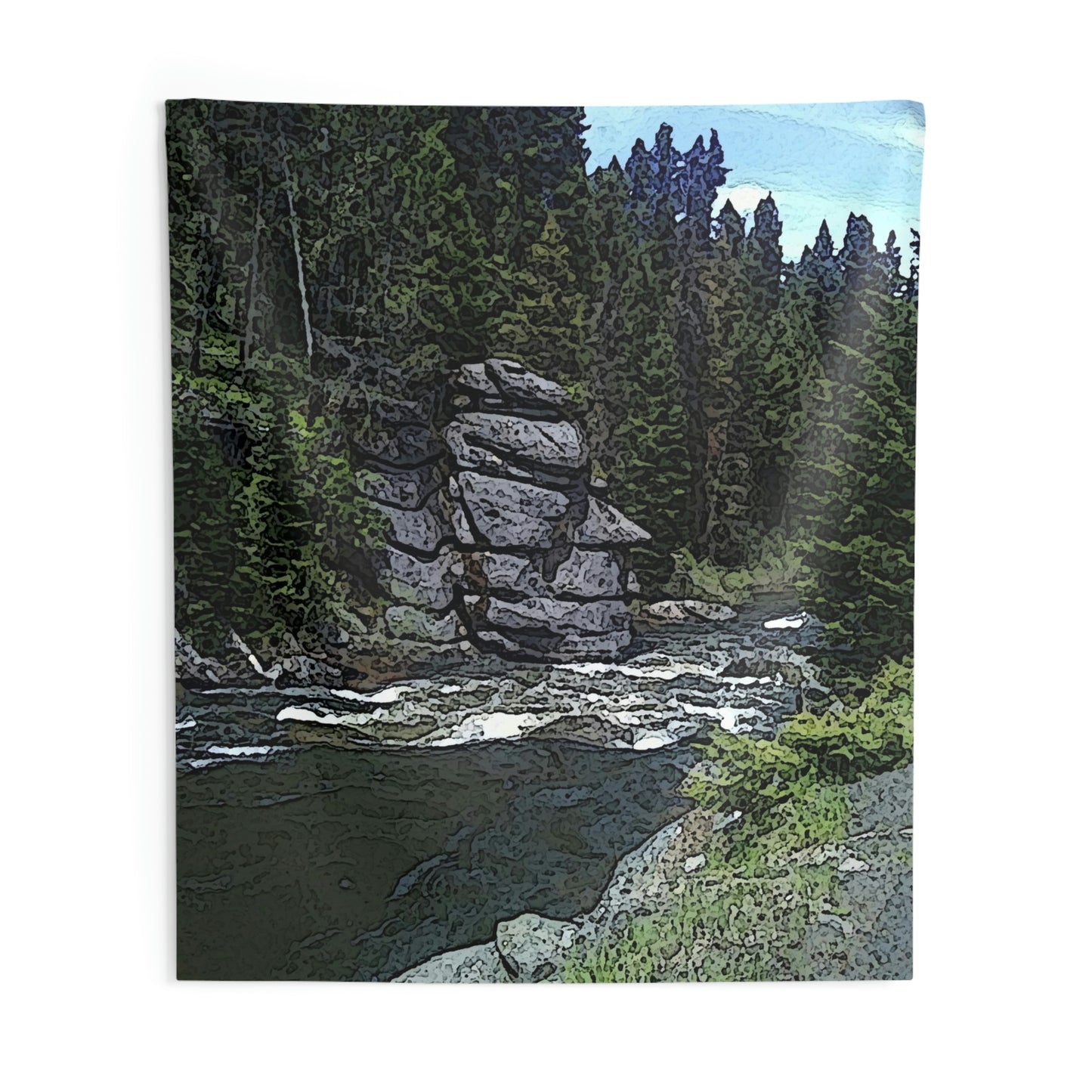 Indoor Wall Tapestries ... "I Am Innocent" ... Tricky-Dick Immortalized ... Nixon Rock: Along The River ... Central Idaho, Summer 2020 ... Original Works ...