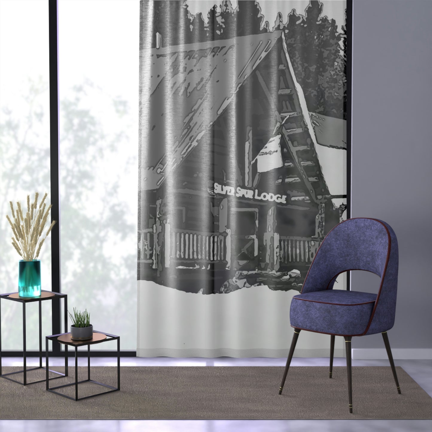 Window Curtain ... A Beautiful Lodge & Back-Country Outfitter In A Mountain Town ... 'Dixie, Idaho, November 2022' ... Original Works ...