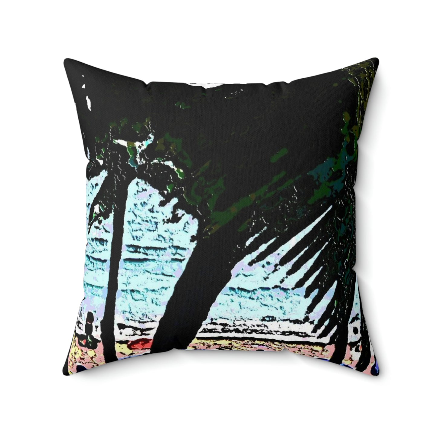 Faux Suede Square Pillow ... "A Beautiful Beach Amongst The Palms" ... The Outrigger Waikiki, Honolulu, Oahu ... Original Works ...