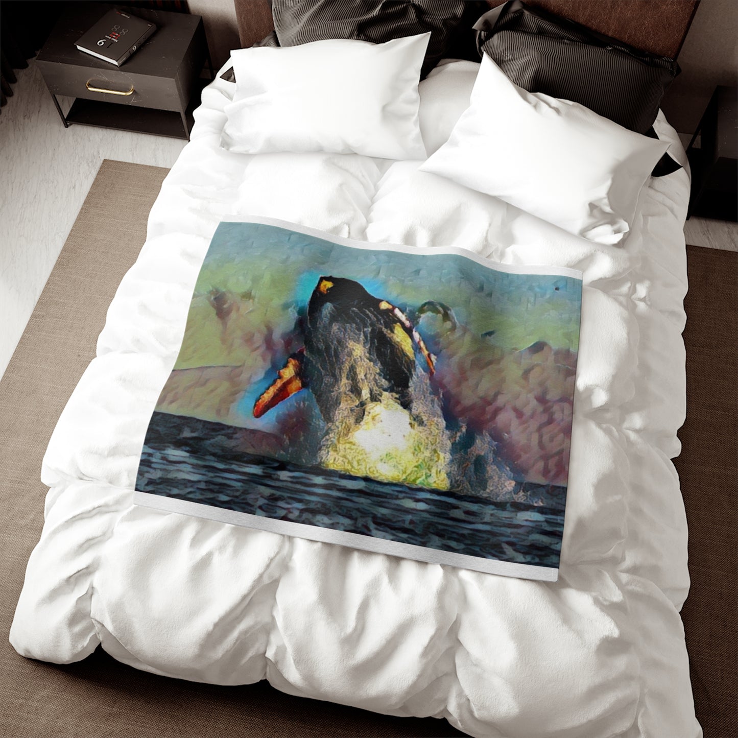 Sweatshirt Blanket ...An Extraordinary Humpback Breach ... 'With Explosive Energy' ... Family Archives (KPH) ... Circa: 21st Century. Maui, HI ... Original Works ...
