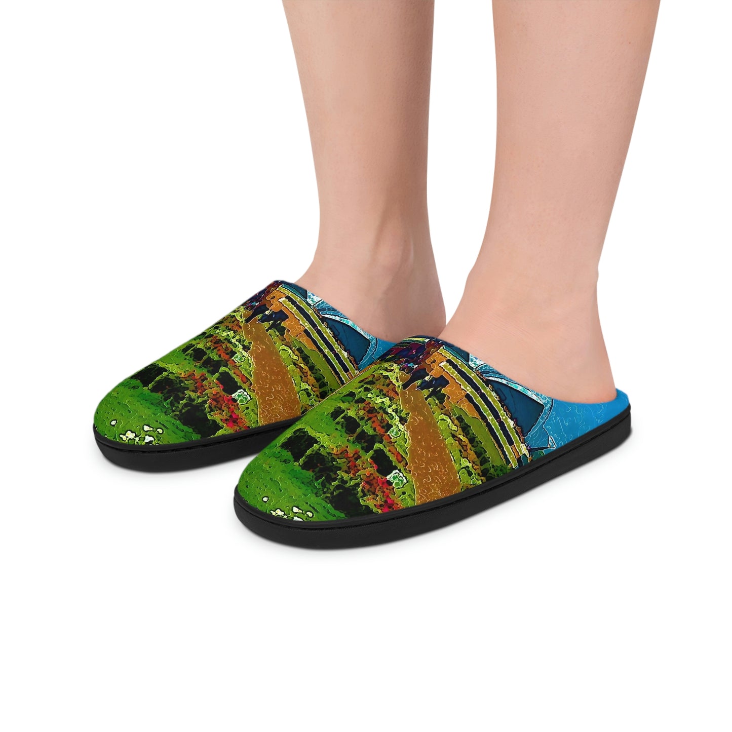 Men's Indoor Slippers ... 'Bahai'i House-Of-Worship' ... "Lotus Temple: Delhi, India, 2008" ... Original Works ...