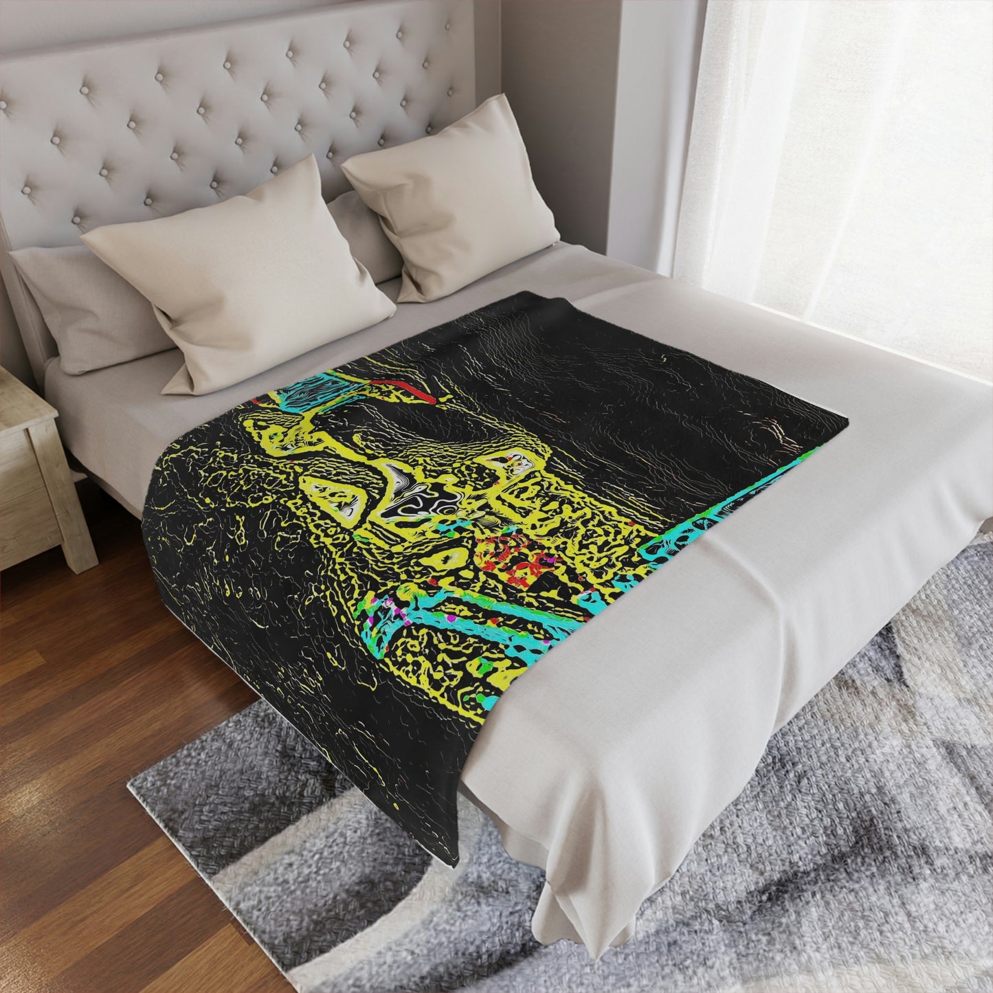 Minky Blanket ... "Snow Vehicle In Snow Storm At-Rest" ... Circa 12Mar23 ... Central Idaho ... 18-Hours Rendering Time: Original Works ...