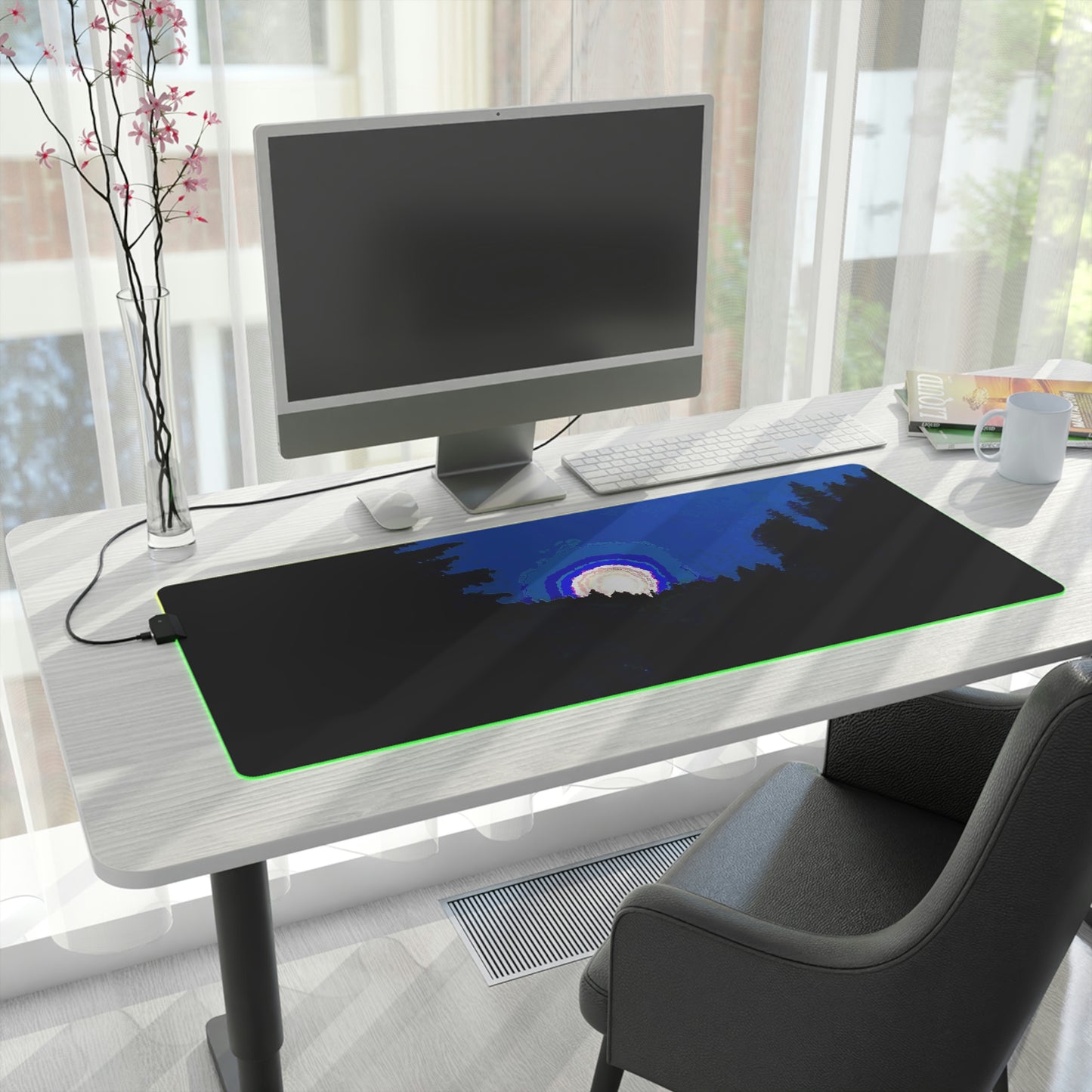 LED Gaming Mouse Pad ... "The Road Home" ...' Over The River & Through The Woods To? ...' ... Moonscape Near Elk City, Idaho ... Original Works ... 5Jan23 ...