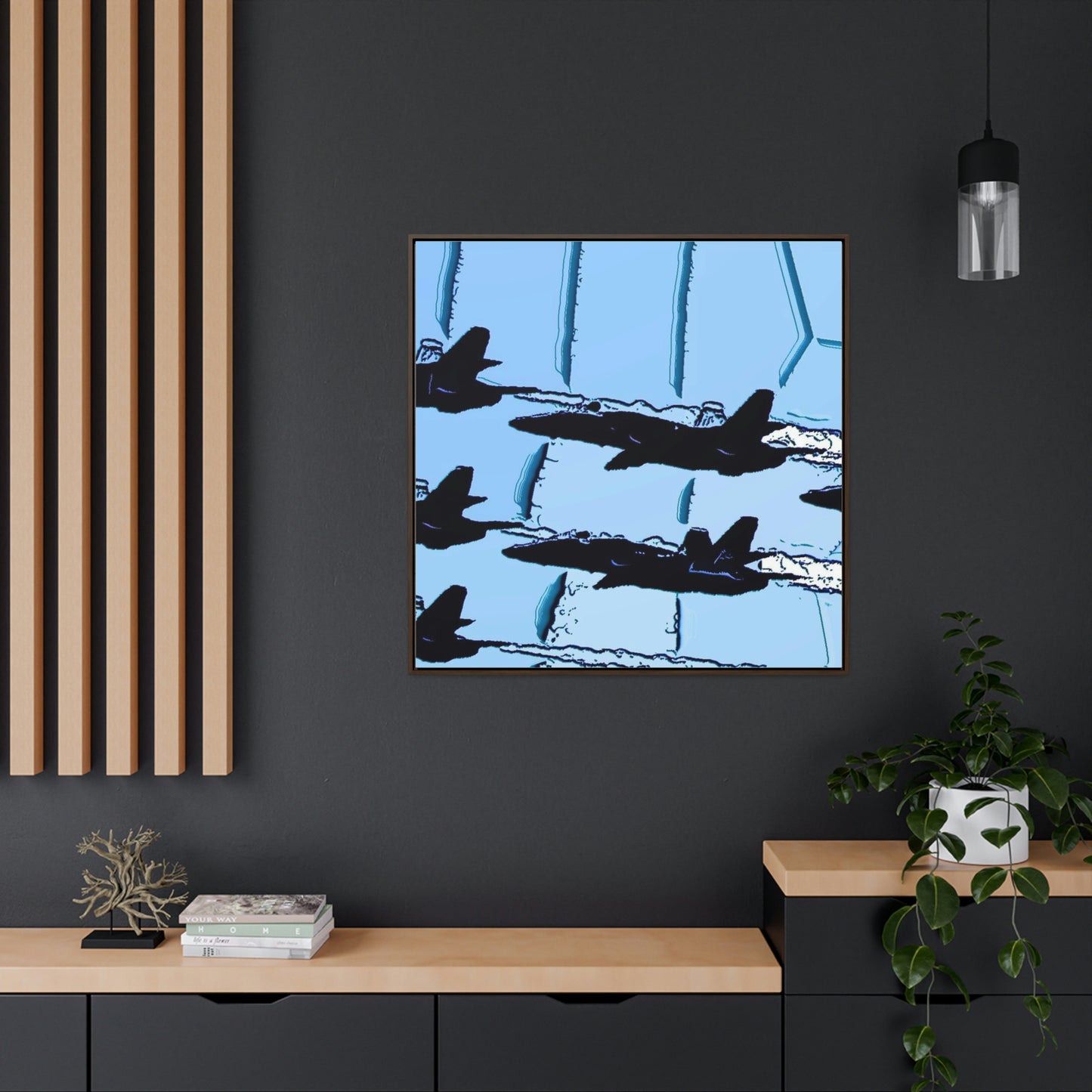 Gallery Canvas Wraps, Square Frame ... Seattle Seafair ..."Blue Angels Run Over Lake Washington" ... Circa Mid 1980's ... Dr FJ Holt ... Original Works ...
