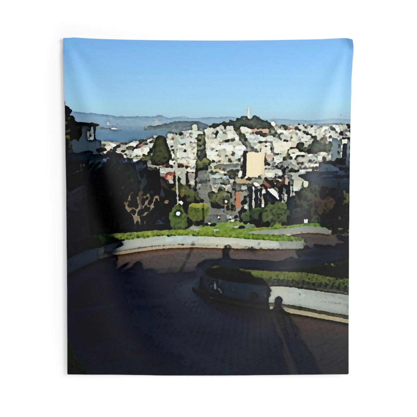 Indoor Wall Tapestries ... "Lombard Street San Francisco, CA, USA" ... Family Archives 1970's ... Original Works ...