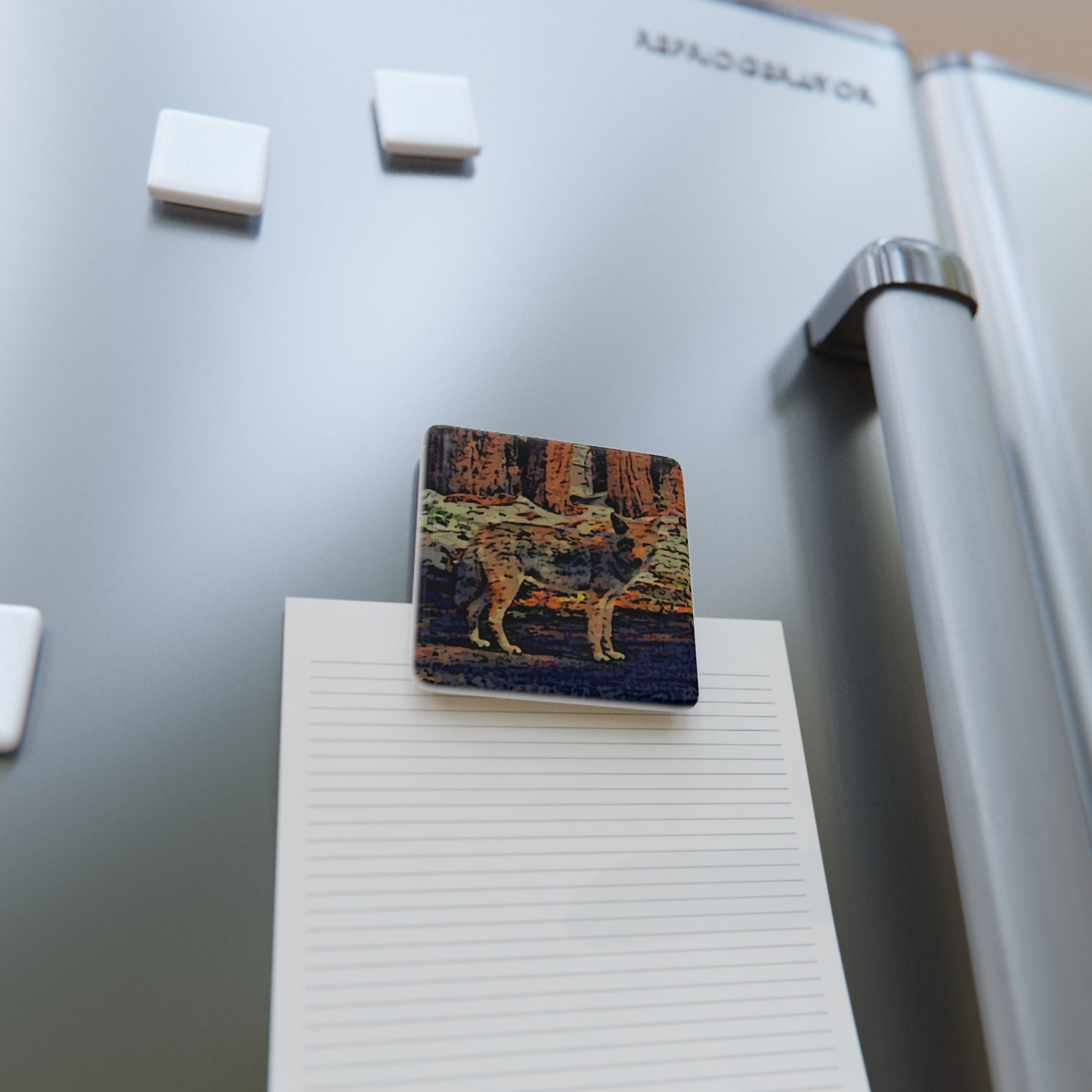 Porcelain Magnet, Square ... Coyote ... "Yosemite Valley: Circa May23 ... KPH Base Photo" ... Original Works ...