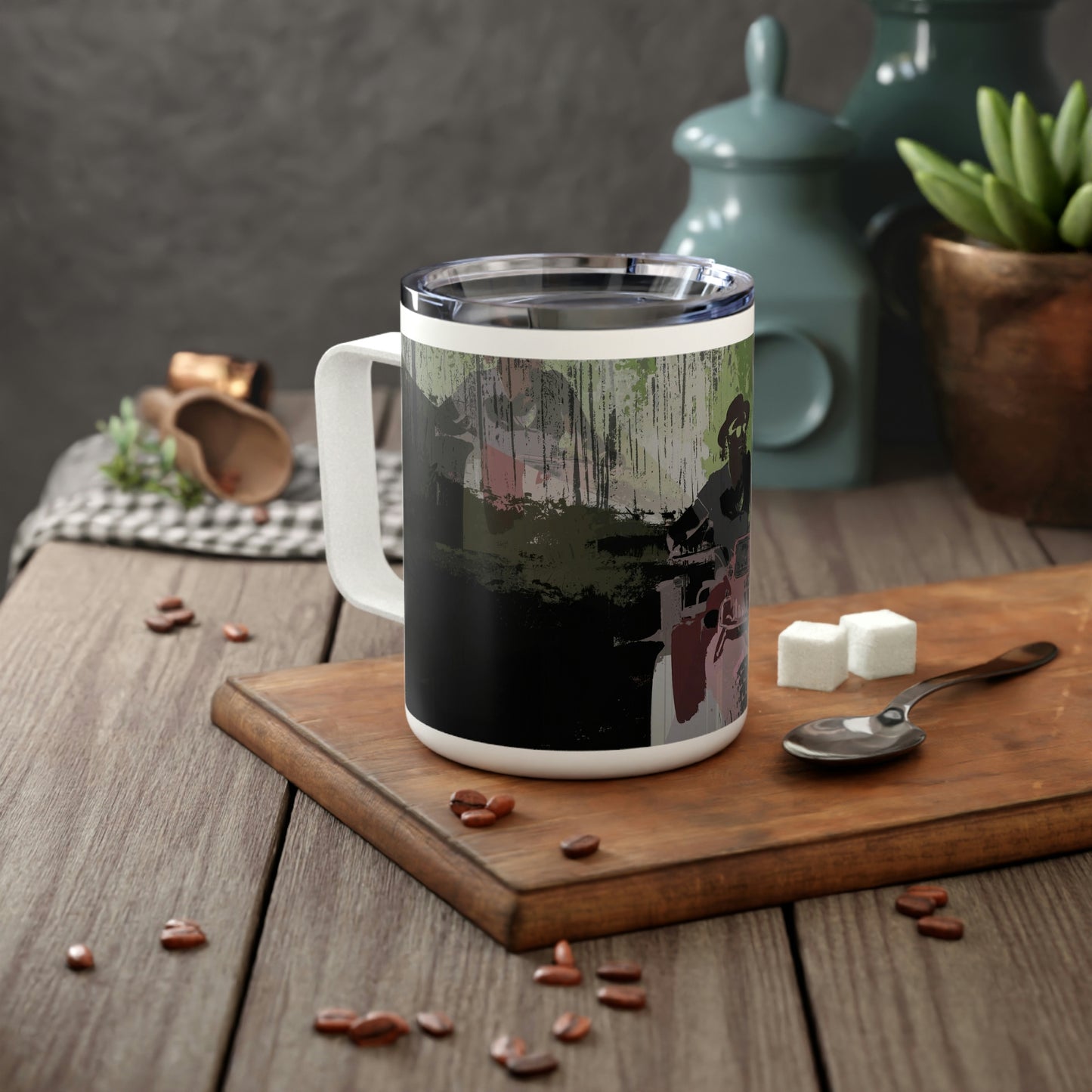 Insulated Coffee Mug, 10oz ... 3-Wheeln' N' Groovin The Mountain Roads ... Central Idaho ... Original Works ...