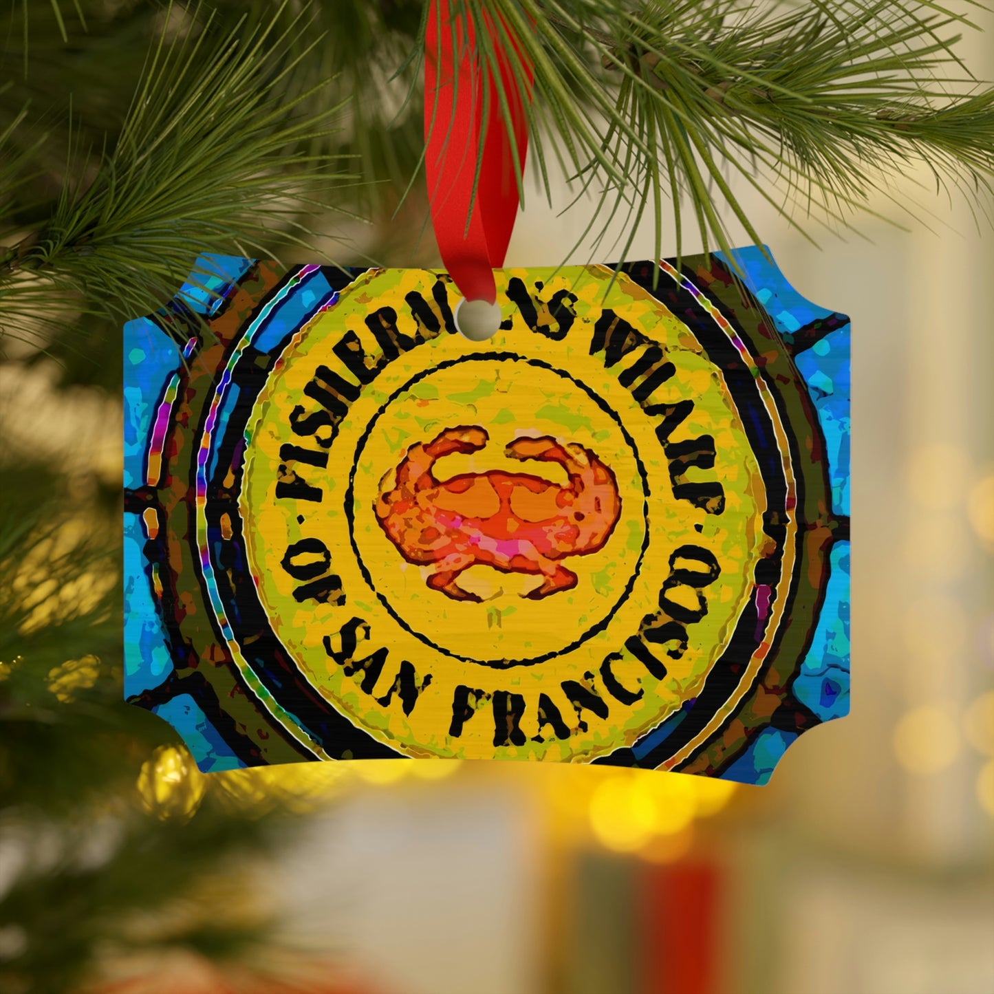 Plywood Ornaments (Round, Berlin) ... "No.9 Fishermen's Grotto - Fishermen's Wharf, SF, California" ... Family Archives: 1970's ... Original Works ...