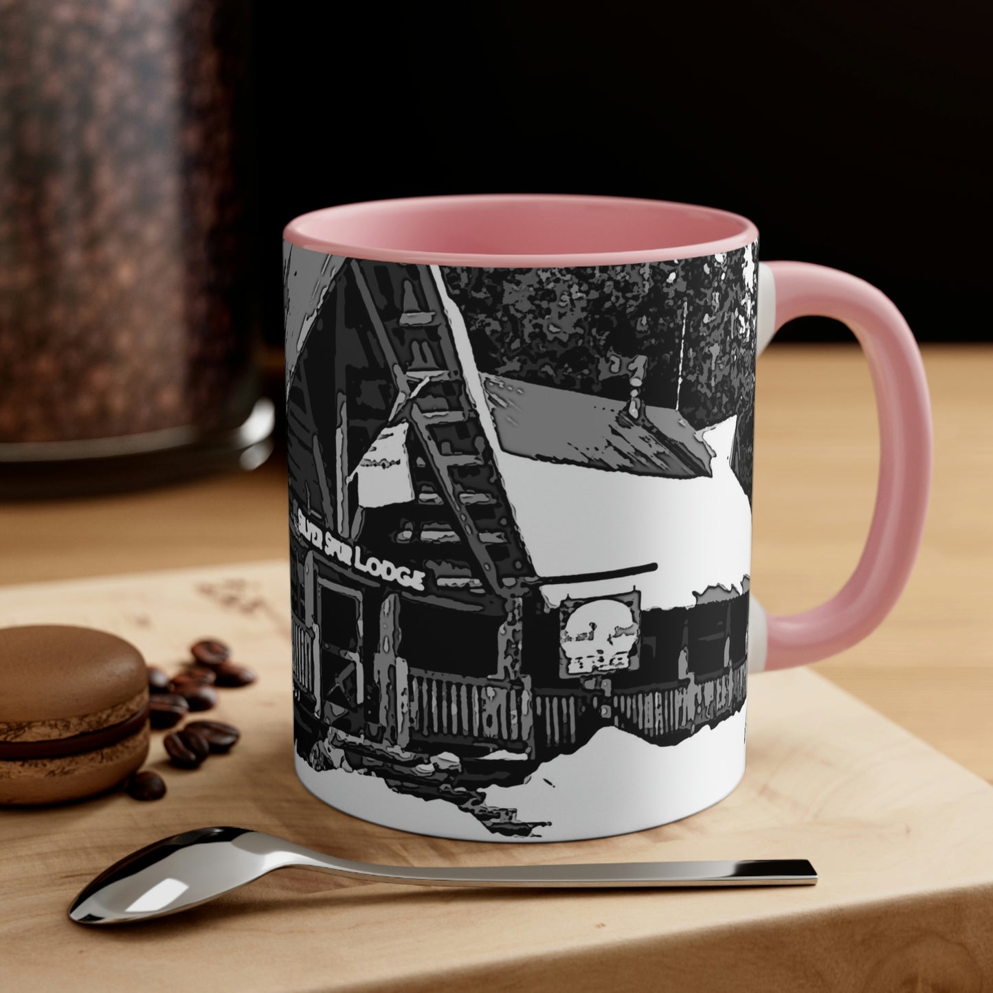 Accent Coffee Mug, 11oz ... A Beautiful Lodge & Back-Country Outfitter In A Mountain Town ... 'Dixie, Idaho, November 2022' ... Original Works ...