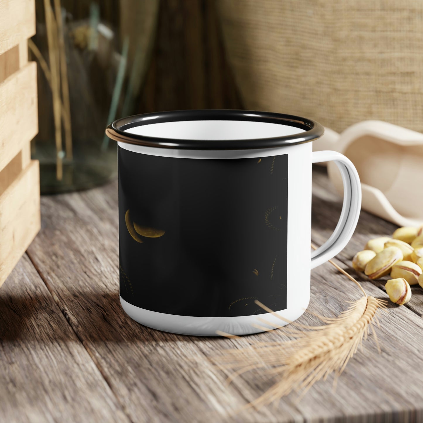 Enamel Camp Cup ...Regardez-La-Lune ... "One Shot: Moon Only: Processed 16 Hours ..." ...