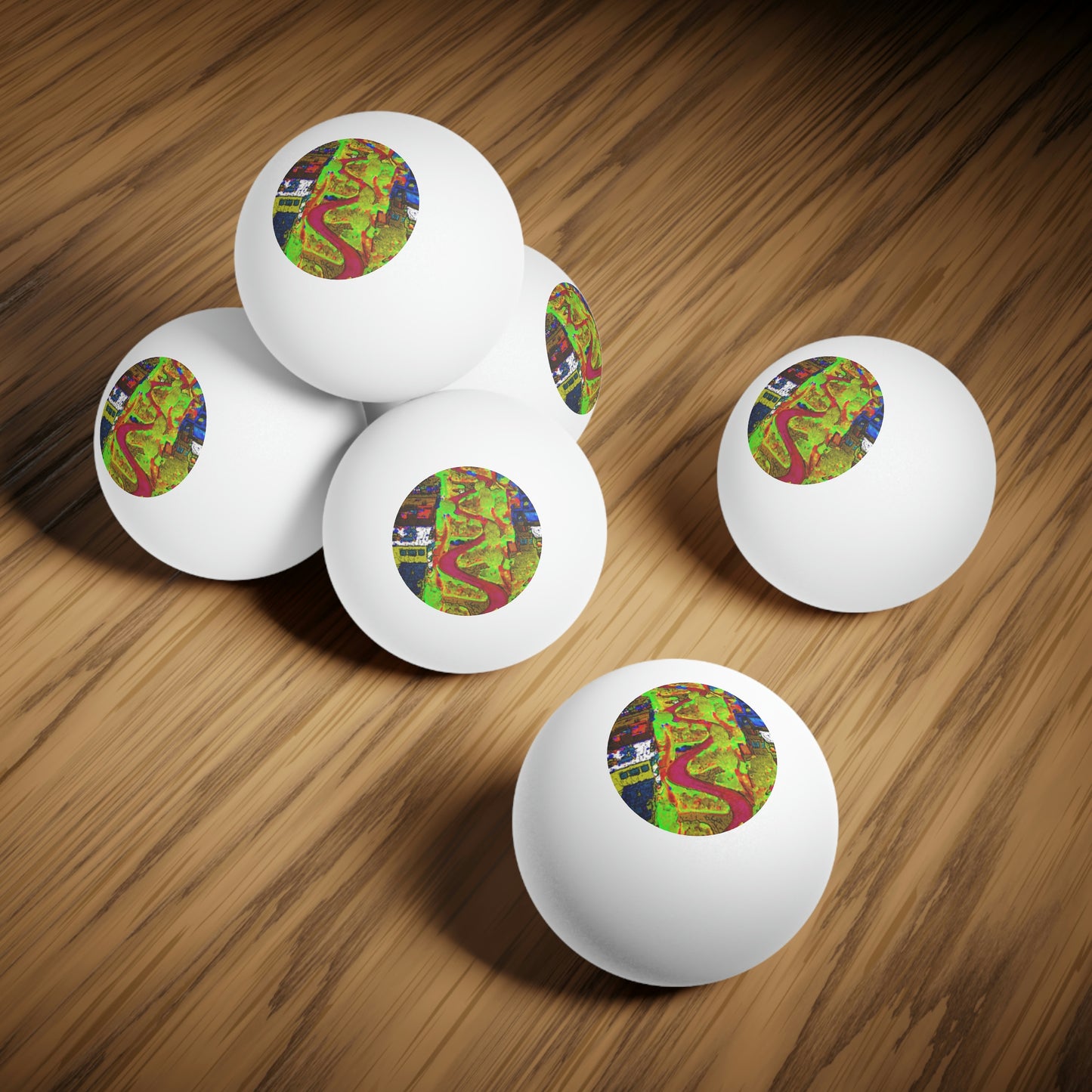 Ping Pong Balls, 6 pcs ... A Crazy Street ... 'Eight Winding Curve-Switchbacks' ... "Lombard Street, San Francisco, CA' ... Family Archives: 1970's ... Original Works ...