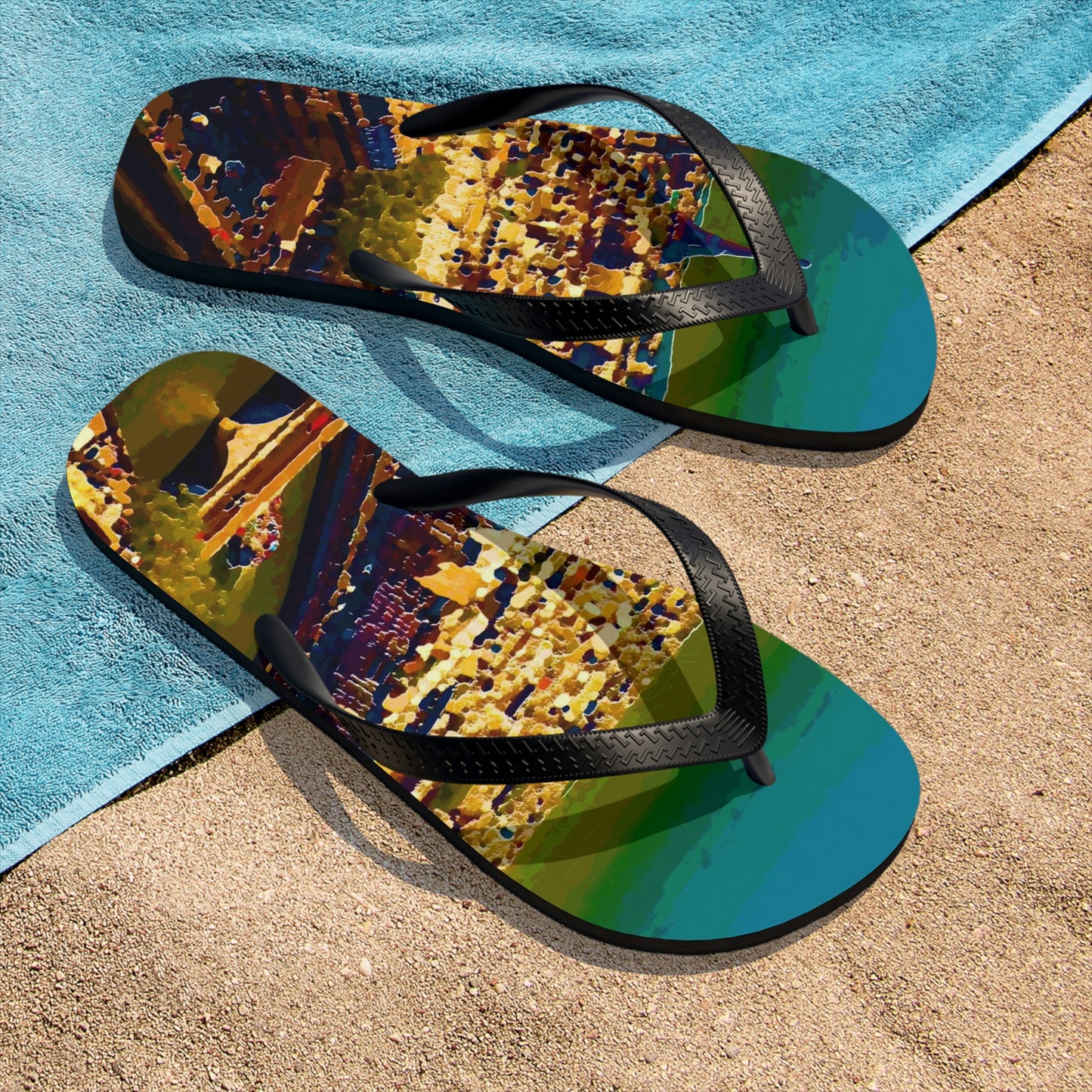 Unisex Flip-Flops ... Au Paris ... "Along The River Seine" ... Barbara Joan Bonnel-Holt: 1972 ... Original Works ...