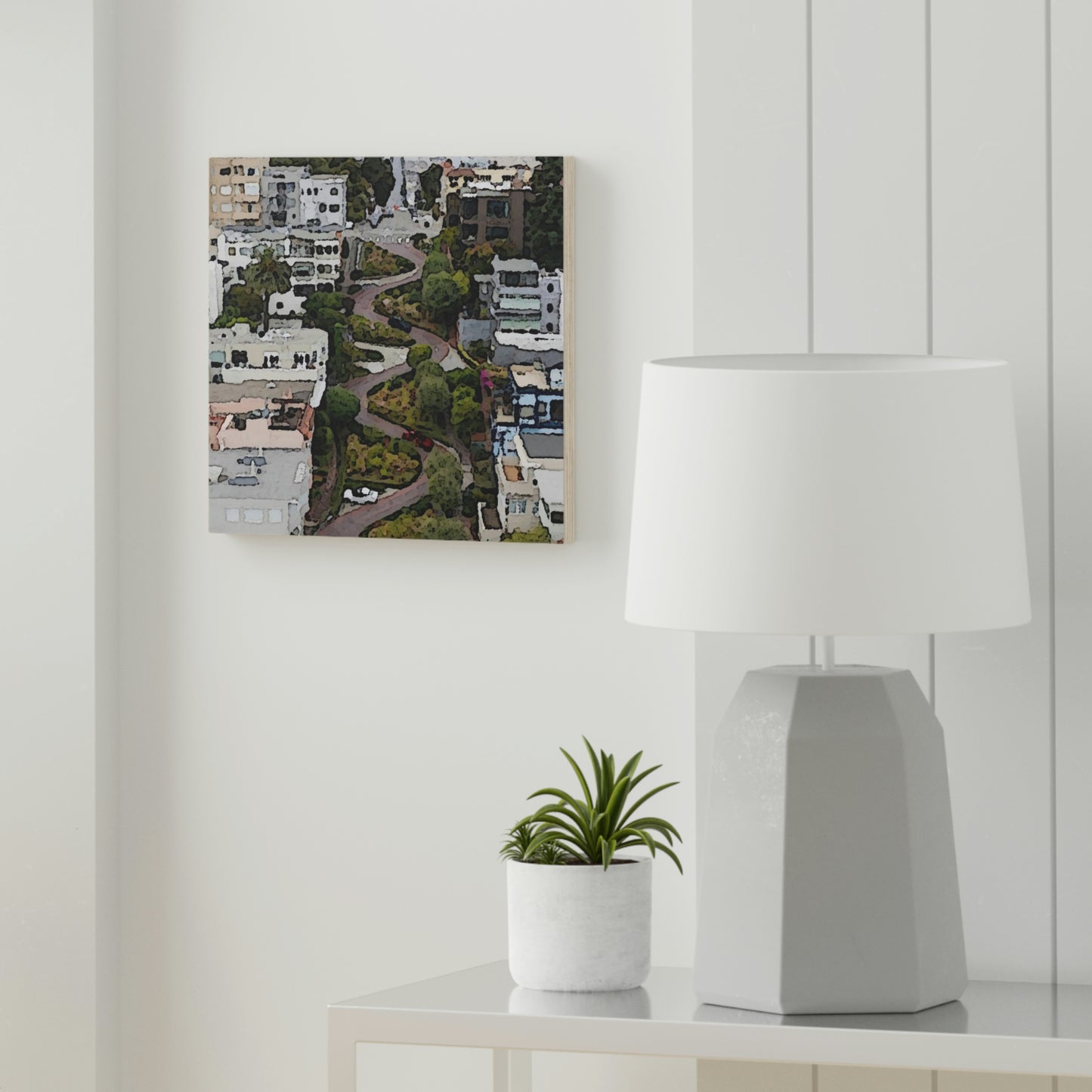 Wood Canvas ... A Crazy Street ... 'Eight Winding Curve-Switchbacks' ... "Lombard Street, San Francisco, CA' ... Family Archives: 1970's ... Original Works ...
