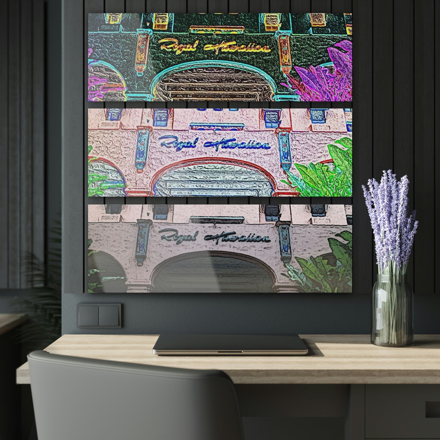 Acrylic Prints (Triptych) ... "La Grande Entree" At: 'The Pink Palace' ... The Royal Hawai'ian ... Honolulu, HI ... '27Oct2014' ... Original Works ...