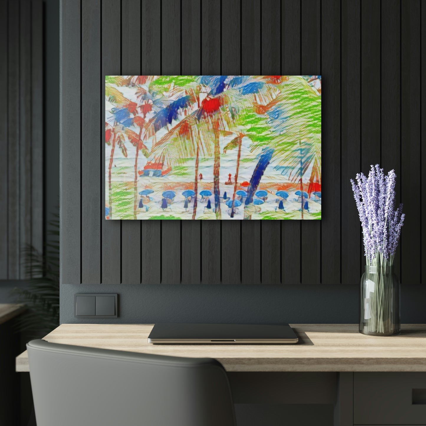Acrylic Prints (French Cleat Hanging) ... "The Royal Hawai'ian: Waikiki Beach_Beach" ... Honolulu, HI ... Ocotber 2014 (Halloween) ... Original Works ...