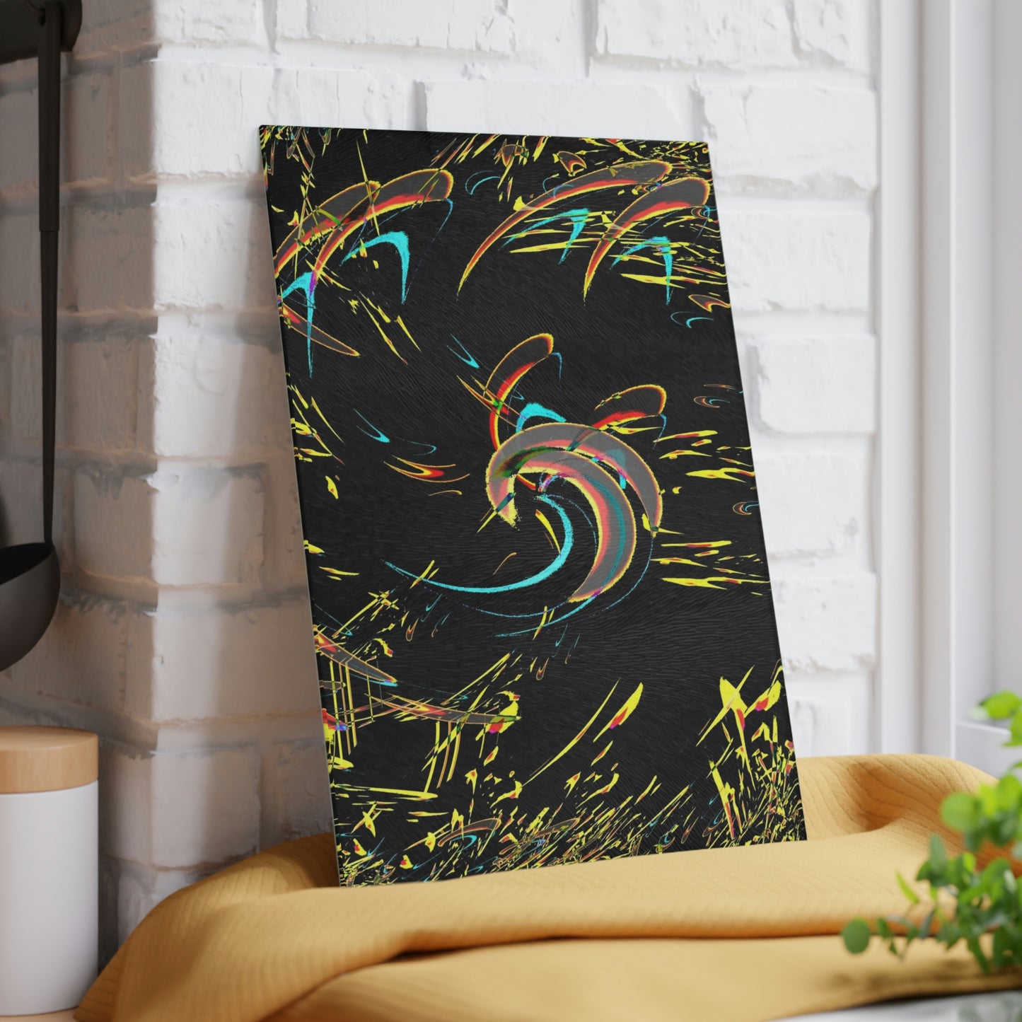 Glass Cutting Board ... "Waning Moon" ... Central Idaho ... October 2022 ... Rendering Time: 22 Hours ... Original Works ...