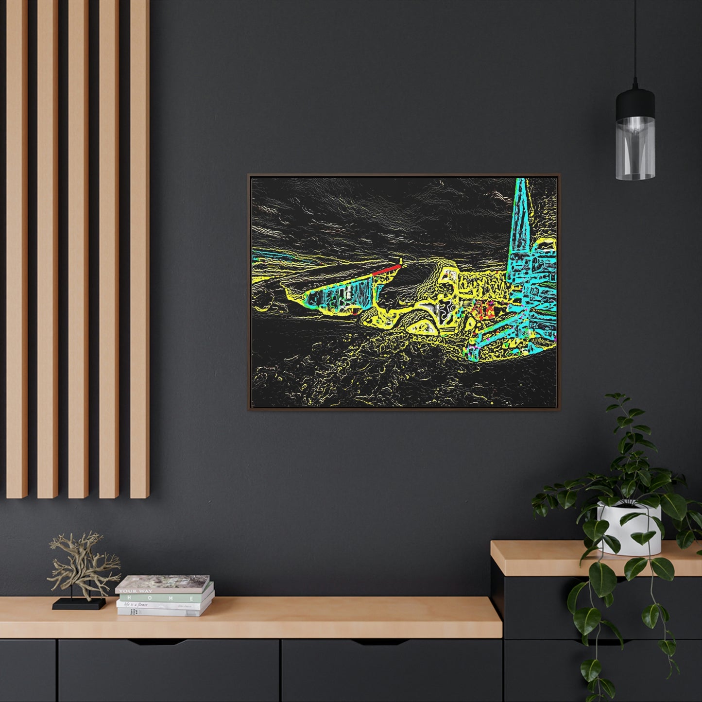 Gallery Canvas Wraps, Horizontal Frame ... "Snow Vehicle In Snow Storm At-Rest" ... Circa 12Mar23 ... Central Idaho ... 18-Hours Rendering Time: Original Works ...