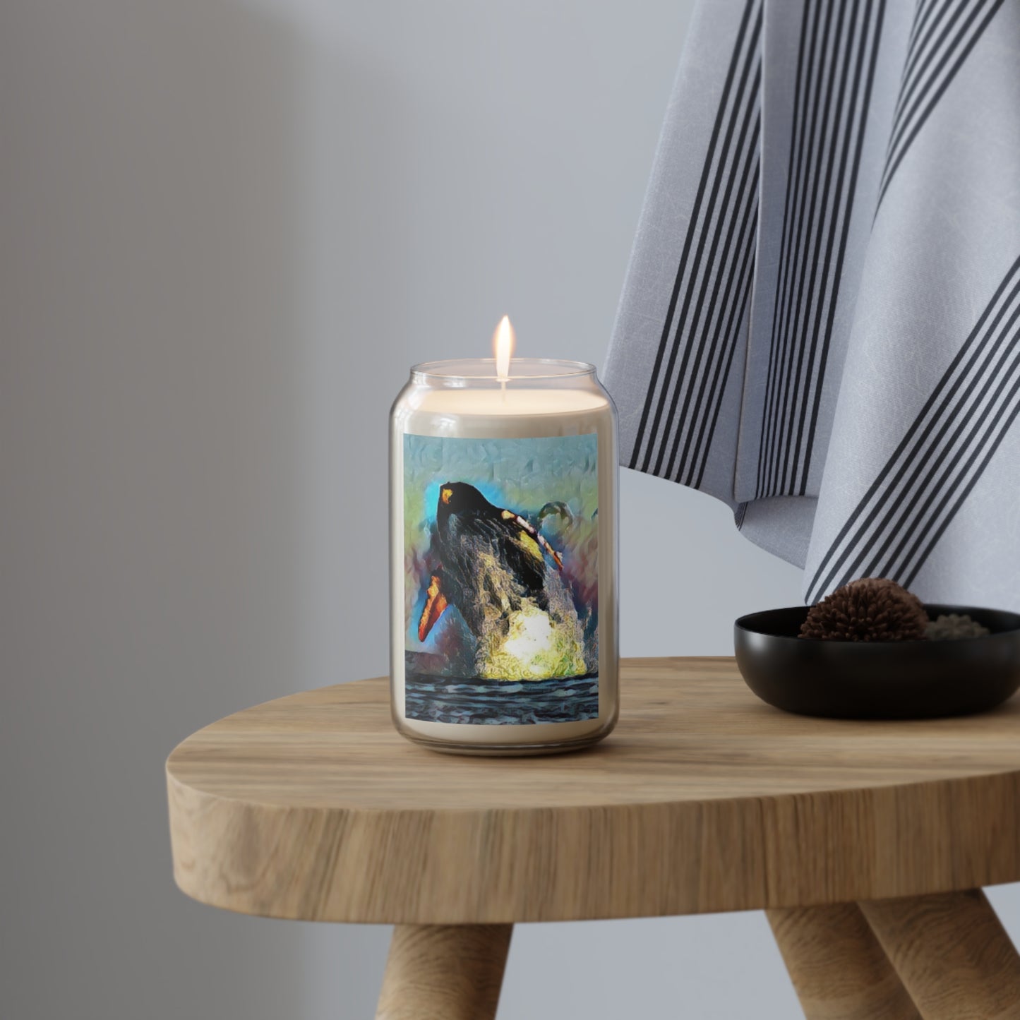Scented Candle, 13.75oz ... An Extraordinary Humpback Breach ... 'With Explosive Energy' ... Family Archives (KPH) ... Circa: 21st Century. Maui, HI ... Original Works ...