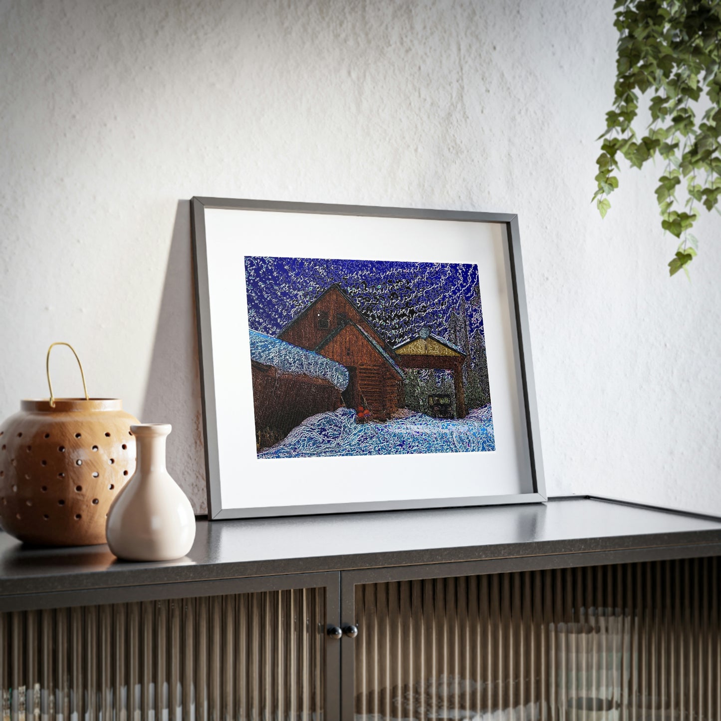 Framed Posters, Matte ... "A Cabin In The Mountains Of Central Idaho_2"