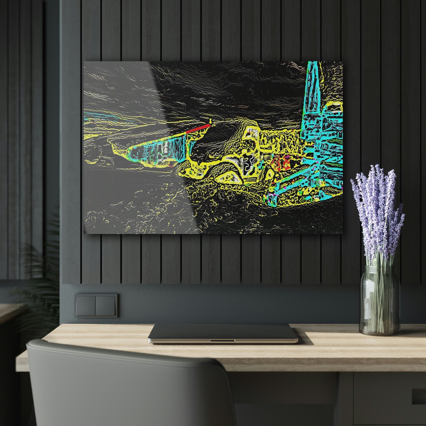 Acrylic Prints (French Cleat Hanging) ... "Snow Vehicle In Snow Storm At-Rest" ... Circa 12Mar23 ... Central Idaho ... 18-Hours Rendering Time: Original Works ...