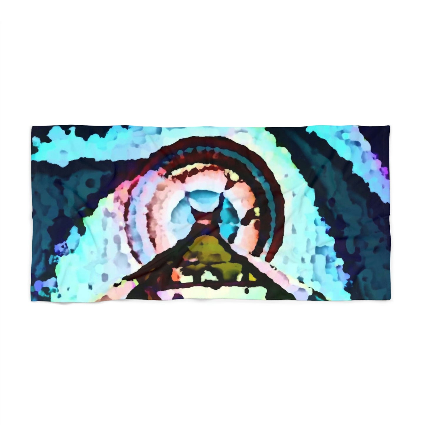 Beach Towel ... "Seattle's World Fair" ... Below Space Needle 'Looking Up' ... On A Very Rainy Morning (Father's Family Photo). ... Original ...
