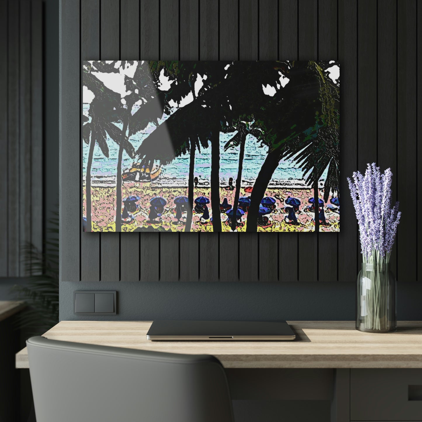 Acrylic Prints (French Cleat Hanging) ... "A Beautiful Beach Amongst The Palms" ... The Outrigger Waikiki, Honolulu, Oahu ... Original Works ...