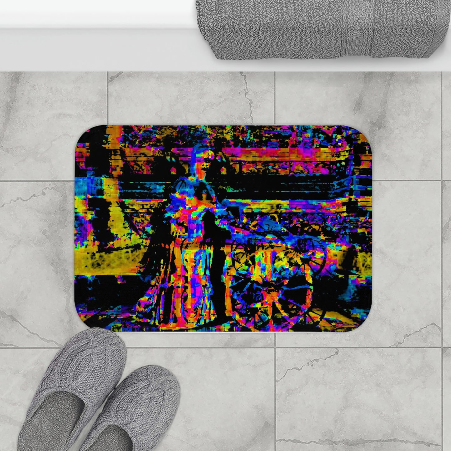 Bath Mat ... Dublin's "Molly Malone Along Grafton Street" ... Cryin' Cockels & Muscles Alive-Alive-Oh ... Circa 2003 ... Original Works ...