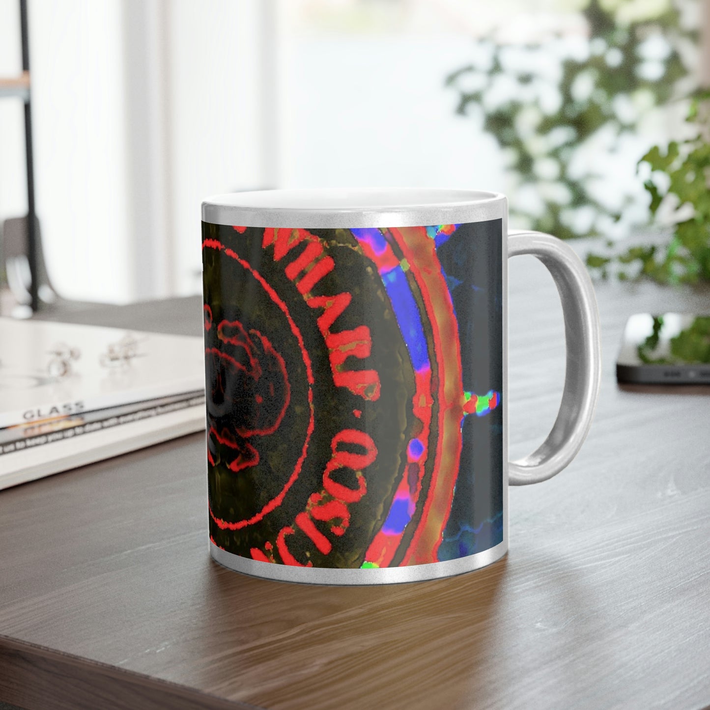 Metallic Mug (Silver\Gold) ... "No.9 Fishermen's Grotto - Fishermen's Wharf, SF, California" ... Family Archives: 1970's ... Original Works ...