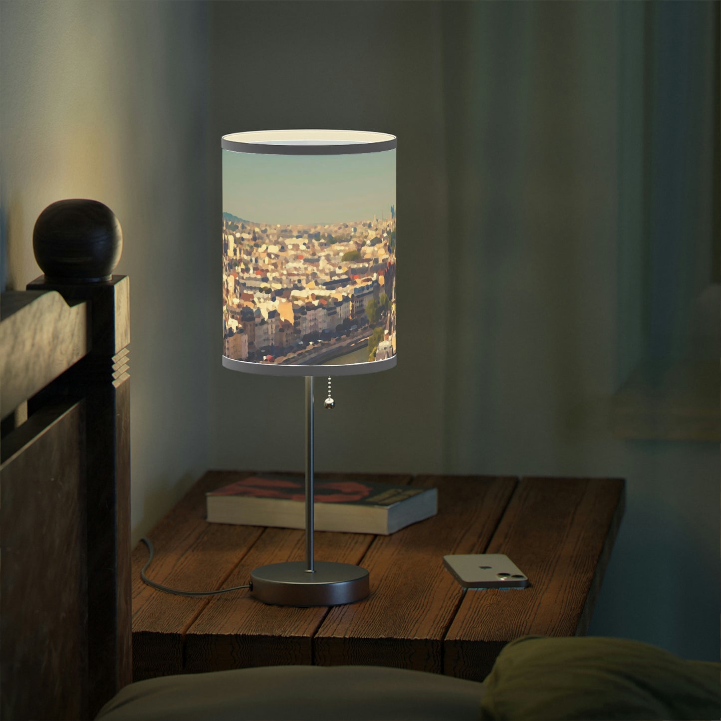 Lamp on a Stand, US|CA plug ... Au Paris ... "Along The River Seine" ... Barbara Joan Bonnell-Holt: 1972 ... Original Works ...