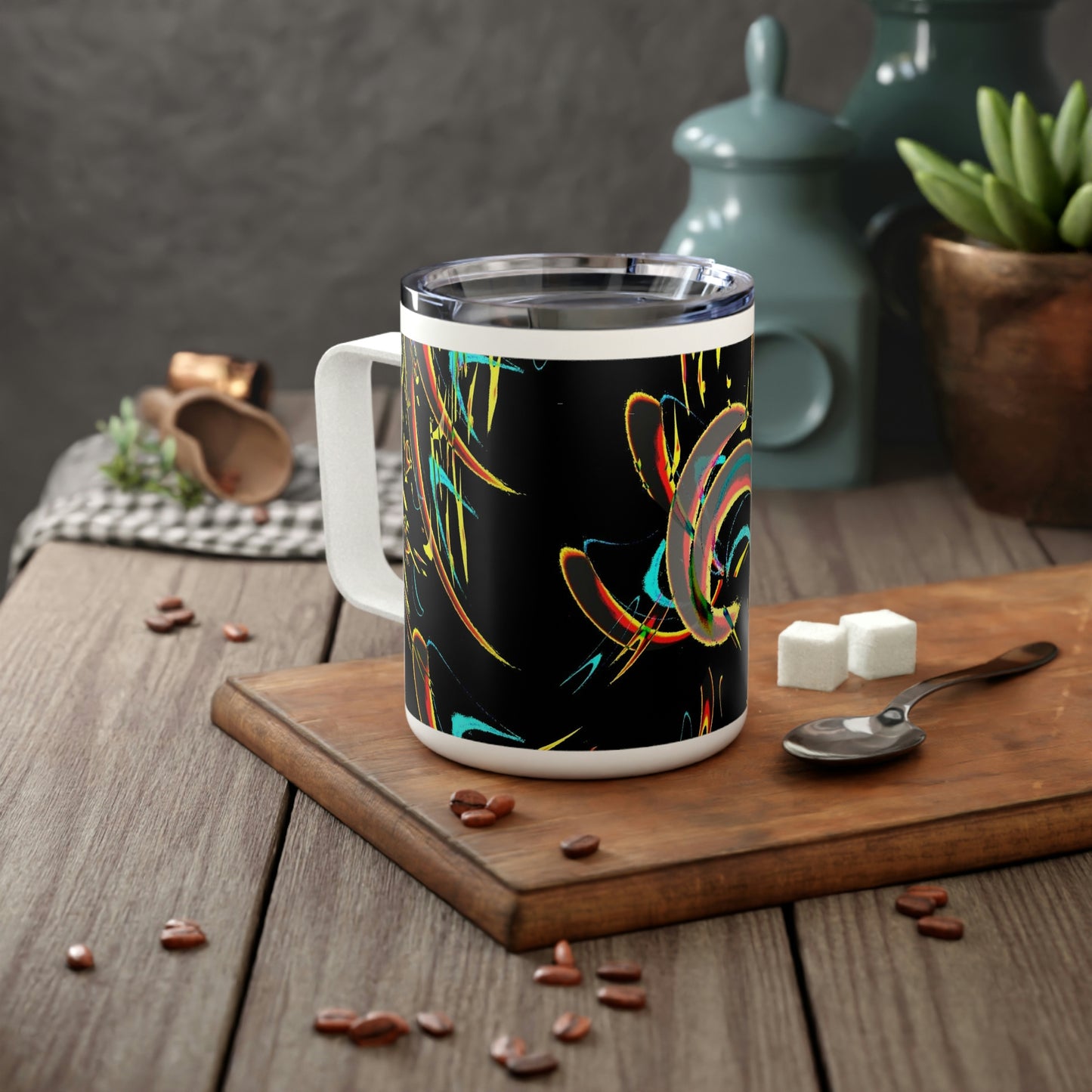 Insulated Coffee Mug, 10oz ... "Waning Moon" ... Central Idaho ... October 2022 ... Rendering Time: 22 Hours ... Original Works ...