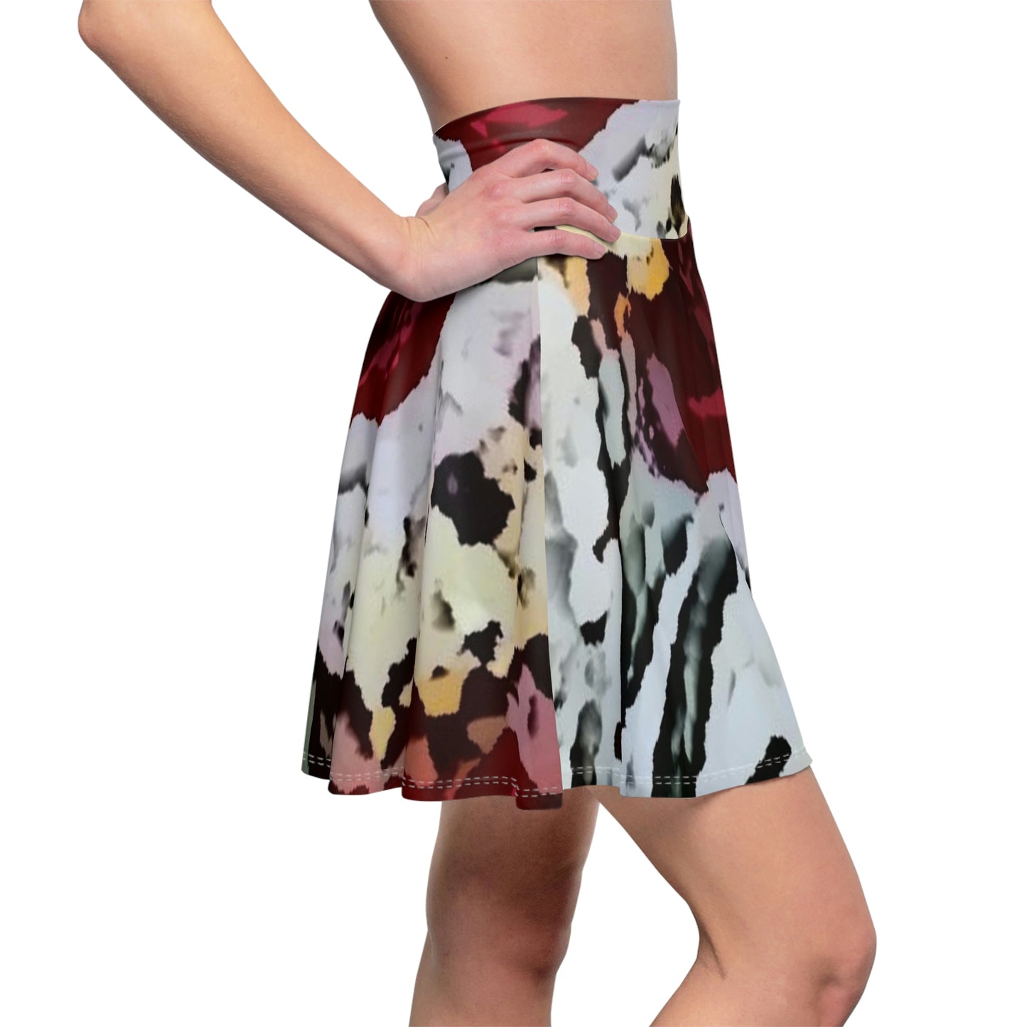 Women's Skater Skirt ... "A Friendly Flower" ... Pointsettia 'Pointing' ... Original Works ... (Supplied Photograph) ...