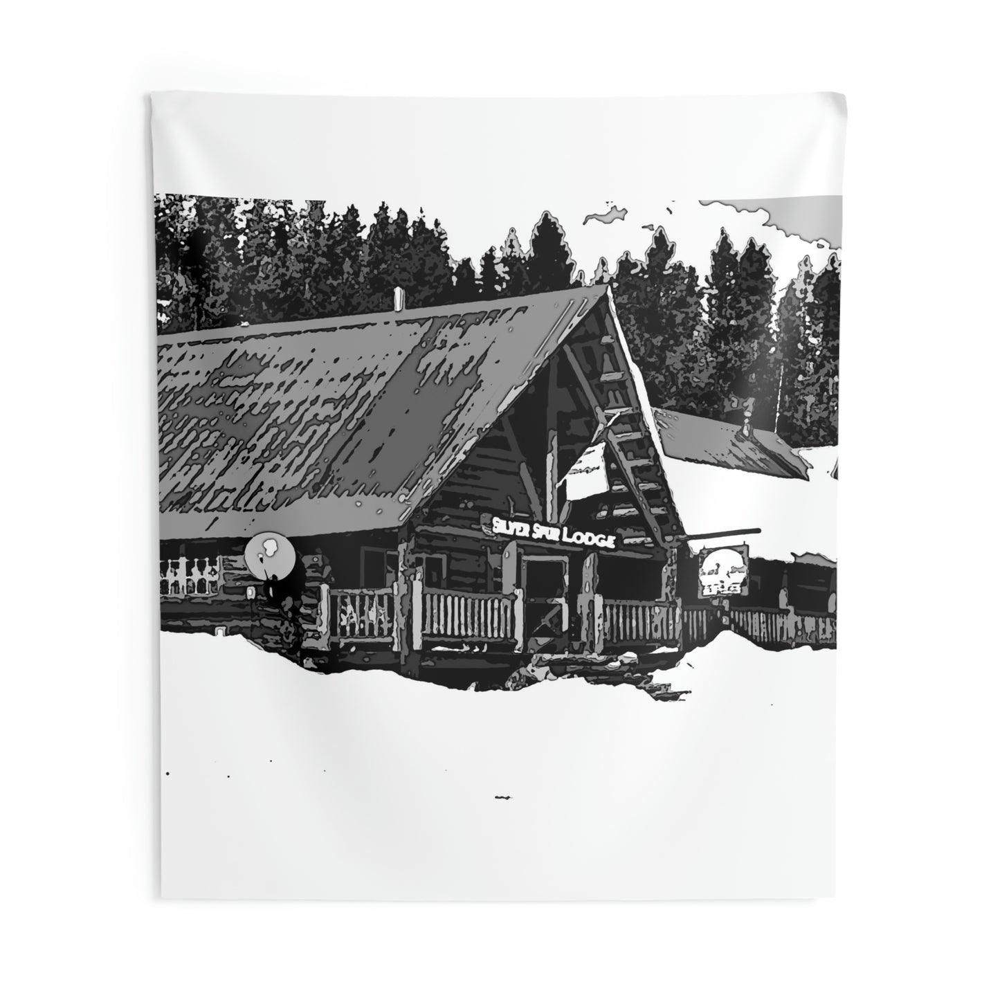 Indoor Wall Tapestries ... A Beautiful Lodge & Back-Country Outfitter In A Mountain Town ... 'Dixie, Idaho, November 2022' ... Original Works ...