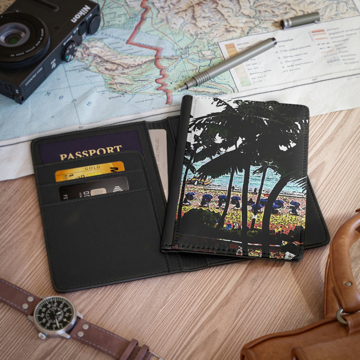 Passport Cover ... "A Beautiful Beach Amongst The Palms" ... The Outrigger Waikiki, Honolulu, Oahu ... Original Works ...