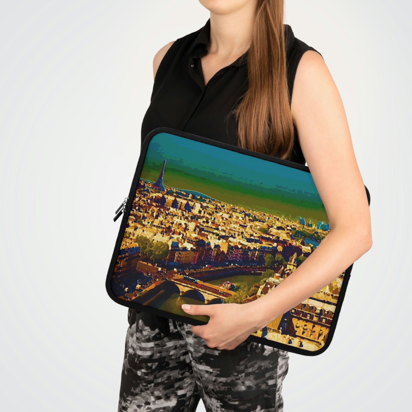 Laptop Sleeve ... Au Paris ... "Along The River Seine" ... Barbara Joan Bonnel-Holt: 1972 ... Original Works ...