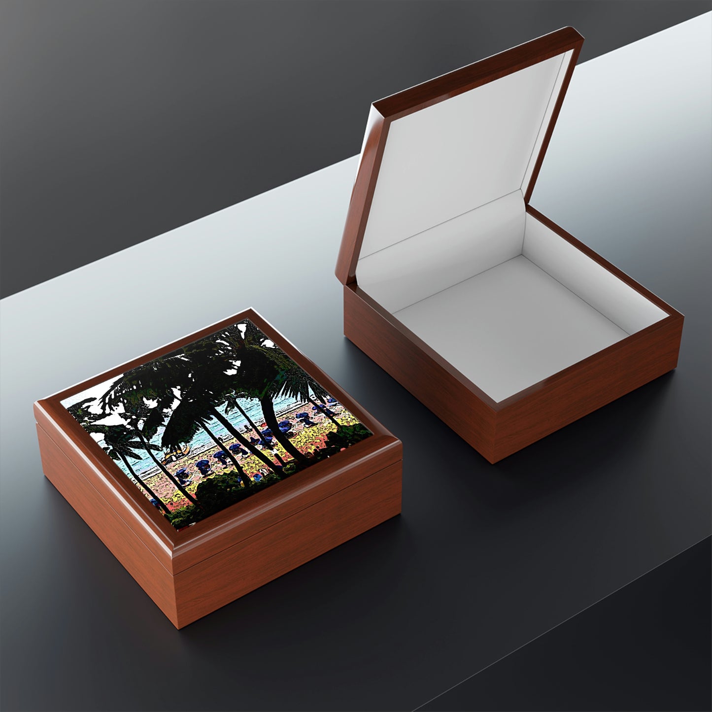 Jewelry Box ... "A Beautiful Beach Amongst The Palms" ... The Outrigger Waikiki, Honolulu, Oahu ... Original Works ...